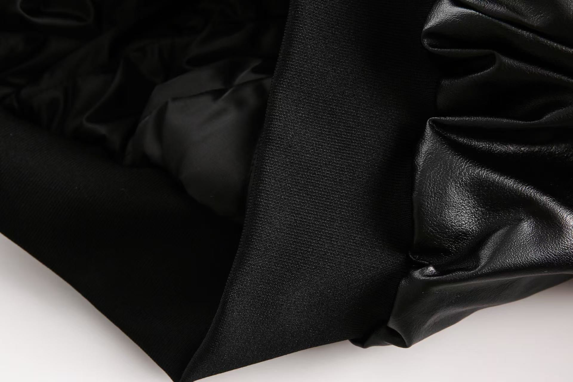 Vintage PU Leather Bomber Jacket