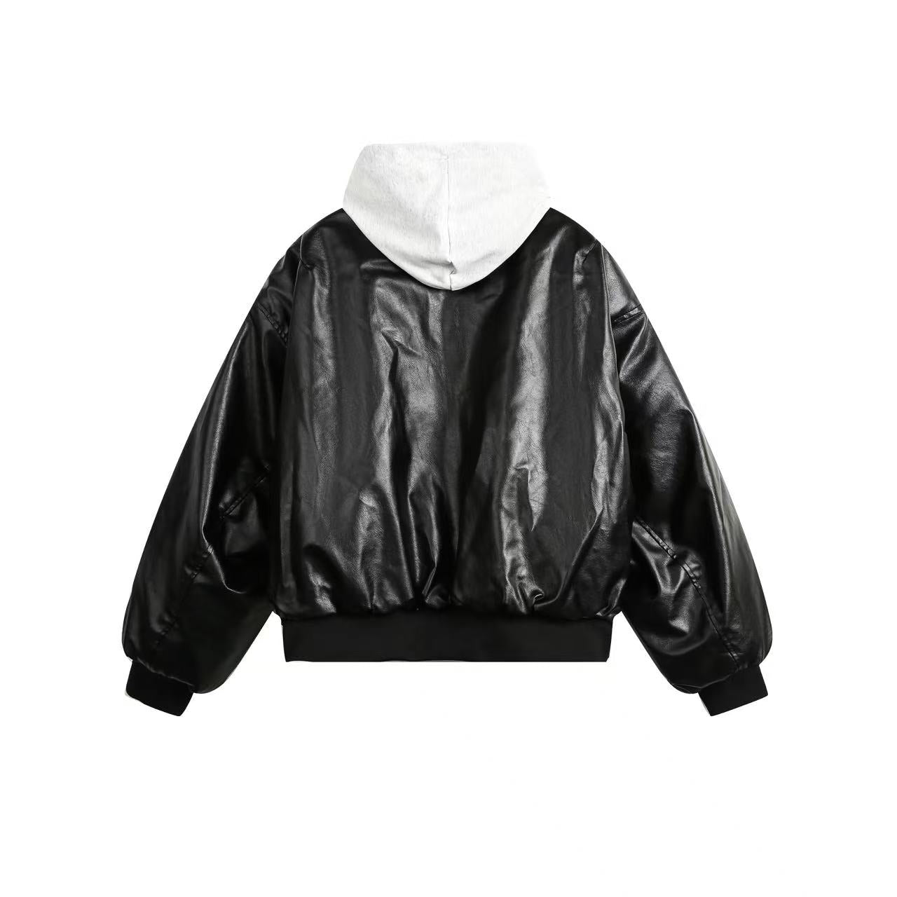 Vintage PU Leather Bomber Jacket