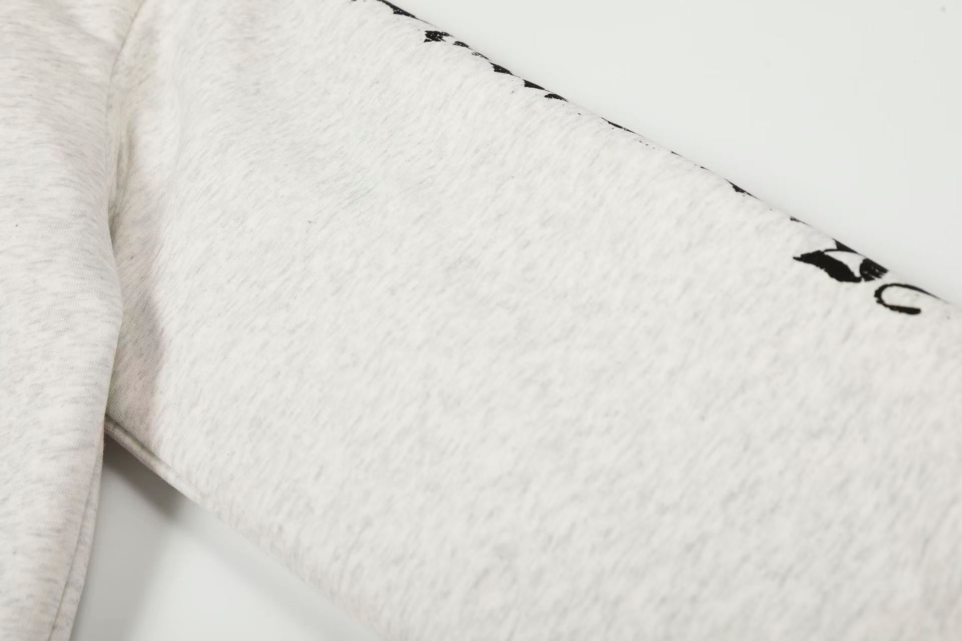 Letter-Print Plush Hooded Jacket