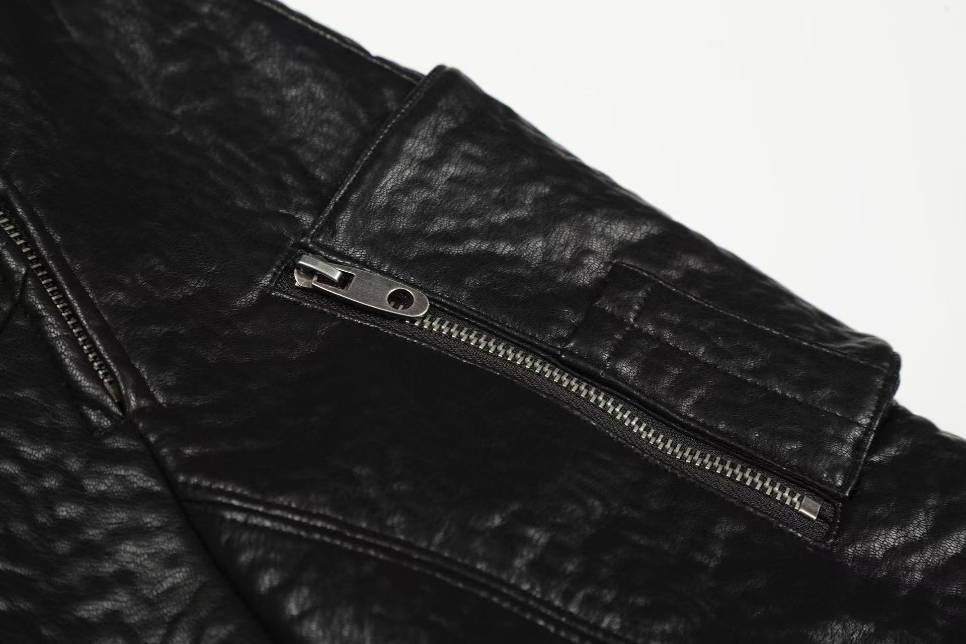 Street-Style PU Leather Jacket