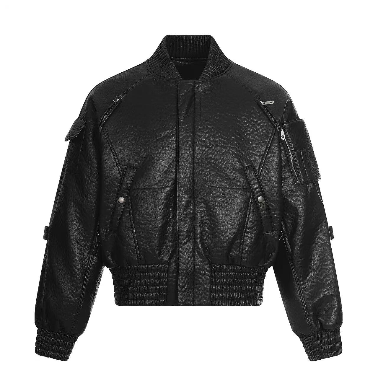 Street-Style PU Leather Jacket