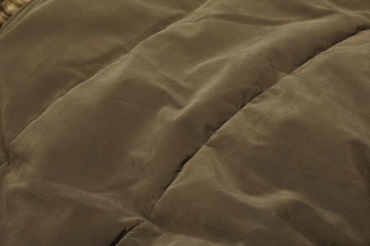 Faux-Fur Collar Work Jacket With Mock-Layer Design