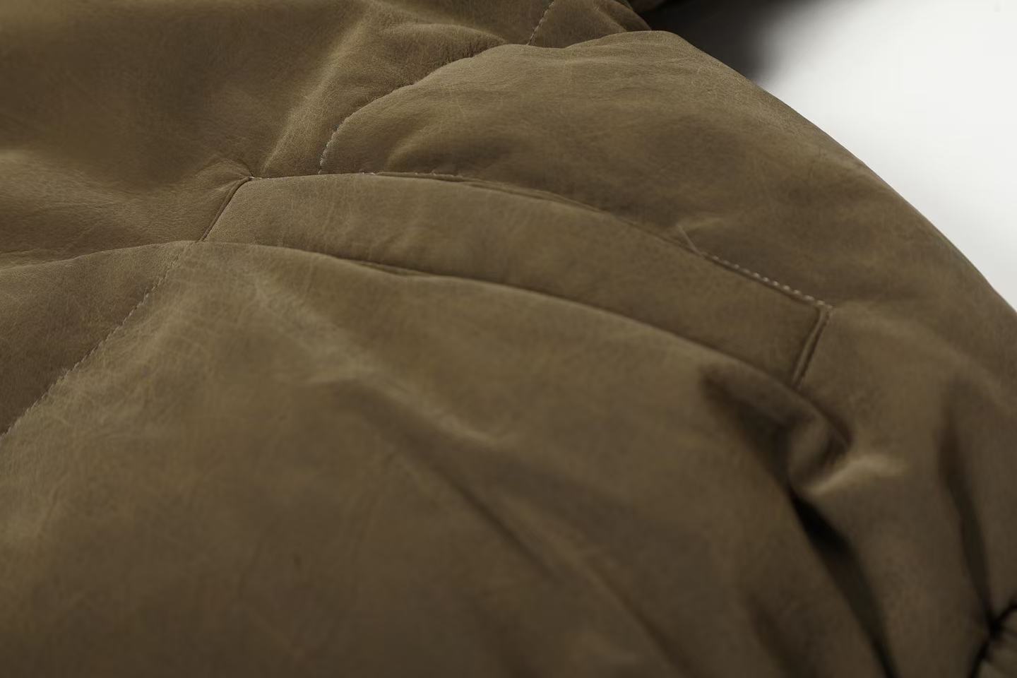 Faux-Fur Collar Work Jacket With Mock-Layer Design