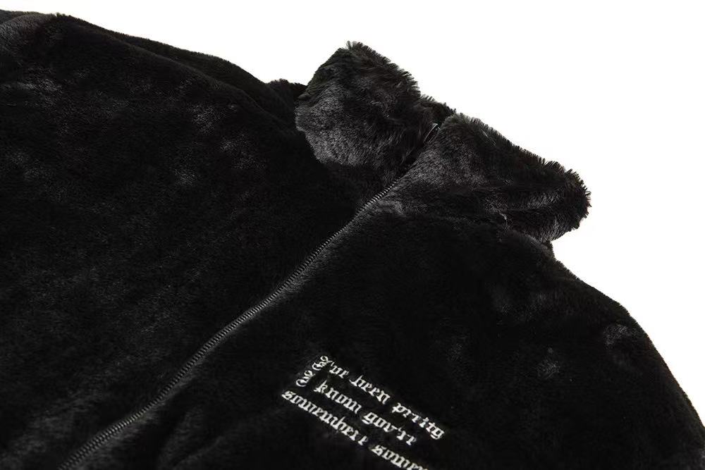 Embroidered Fleece-Lined Padded Jacket