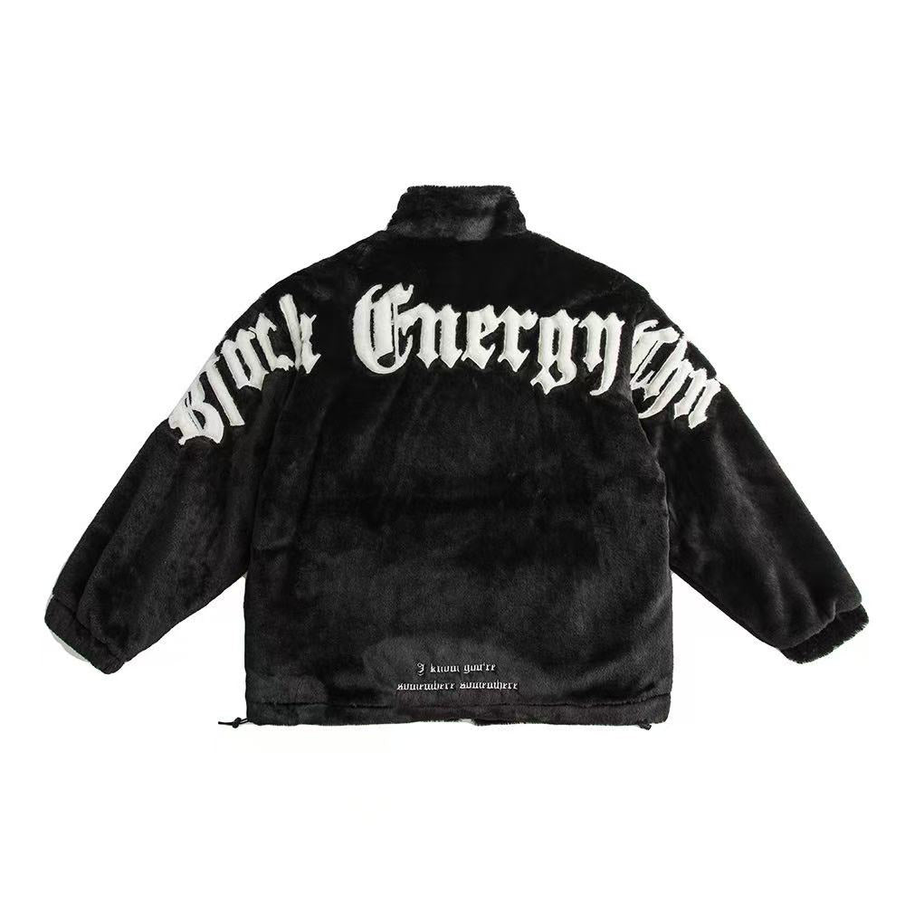 Embroidered Fleece-Lined Padded Jacket