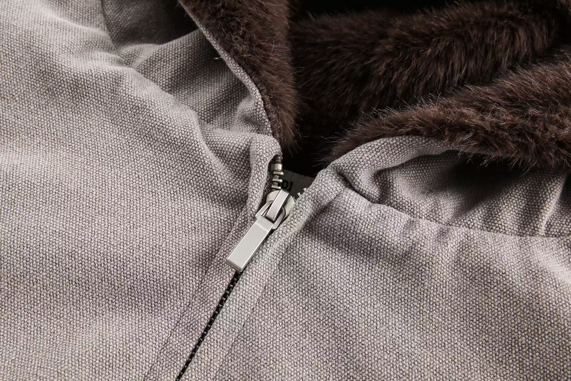 Clean-Fit Faux-Fur Hooded Jacket