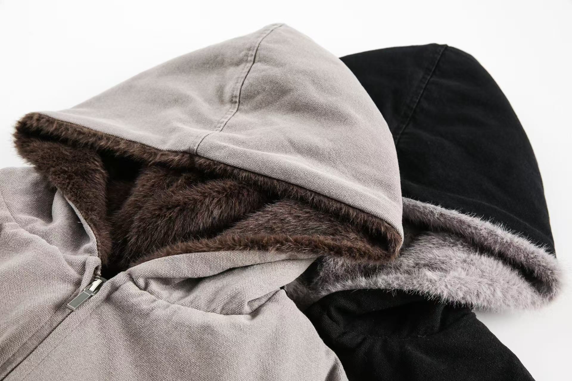 Clean-Fit Faux-Fur Hooded Jacket