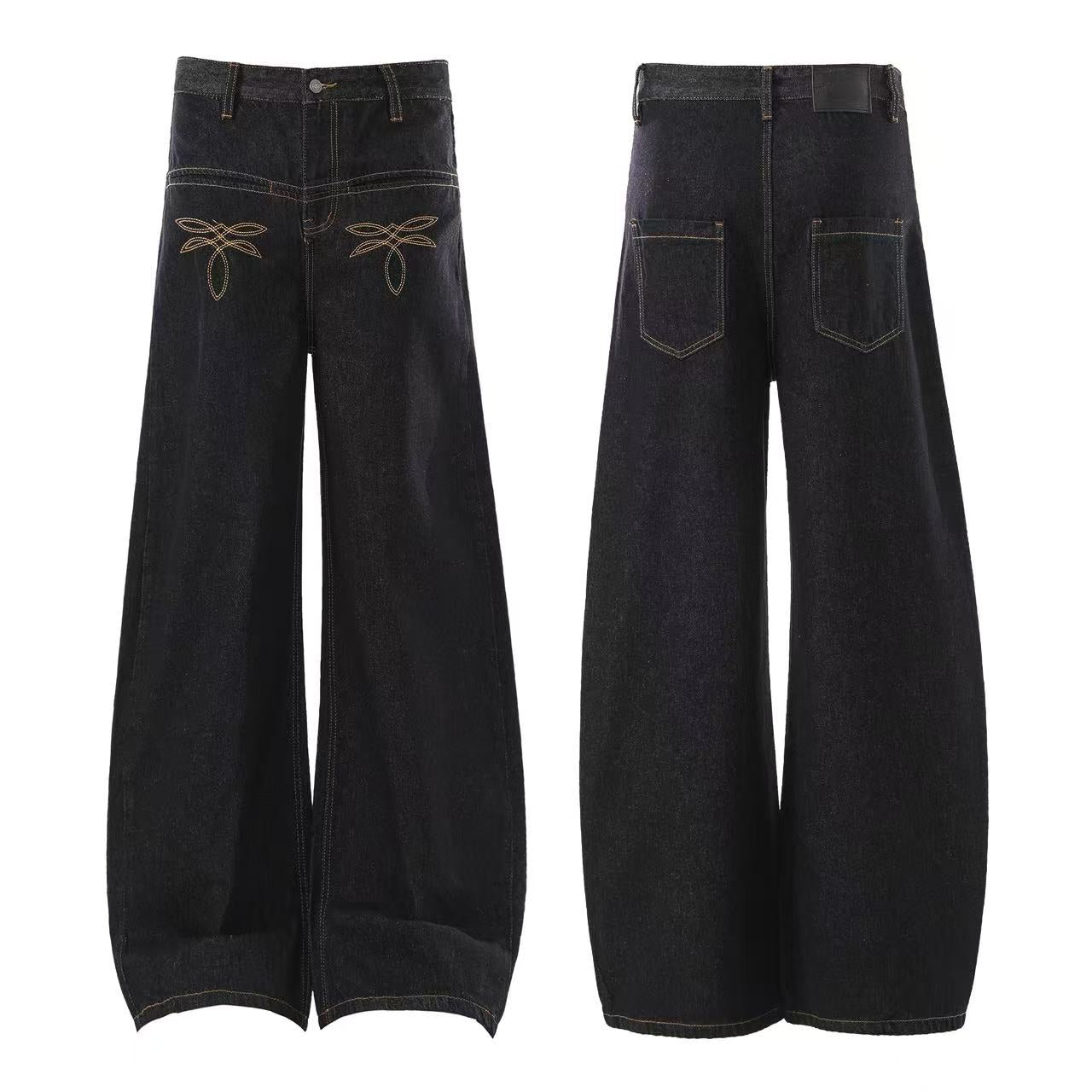 Clean-Fit Print Wide-Leg Jeans