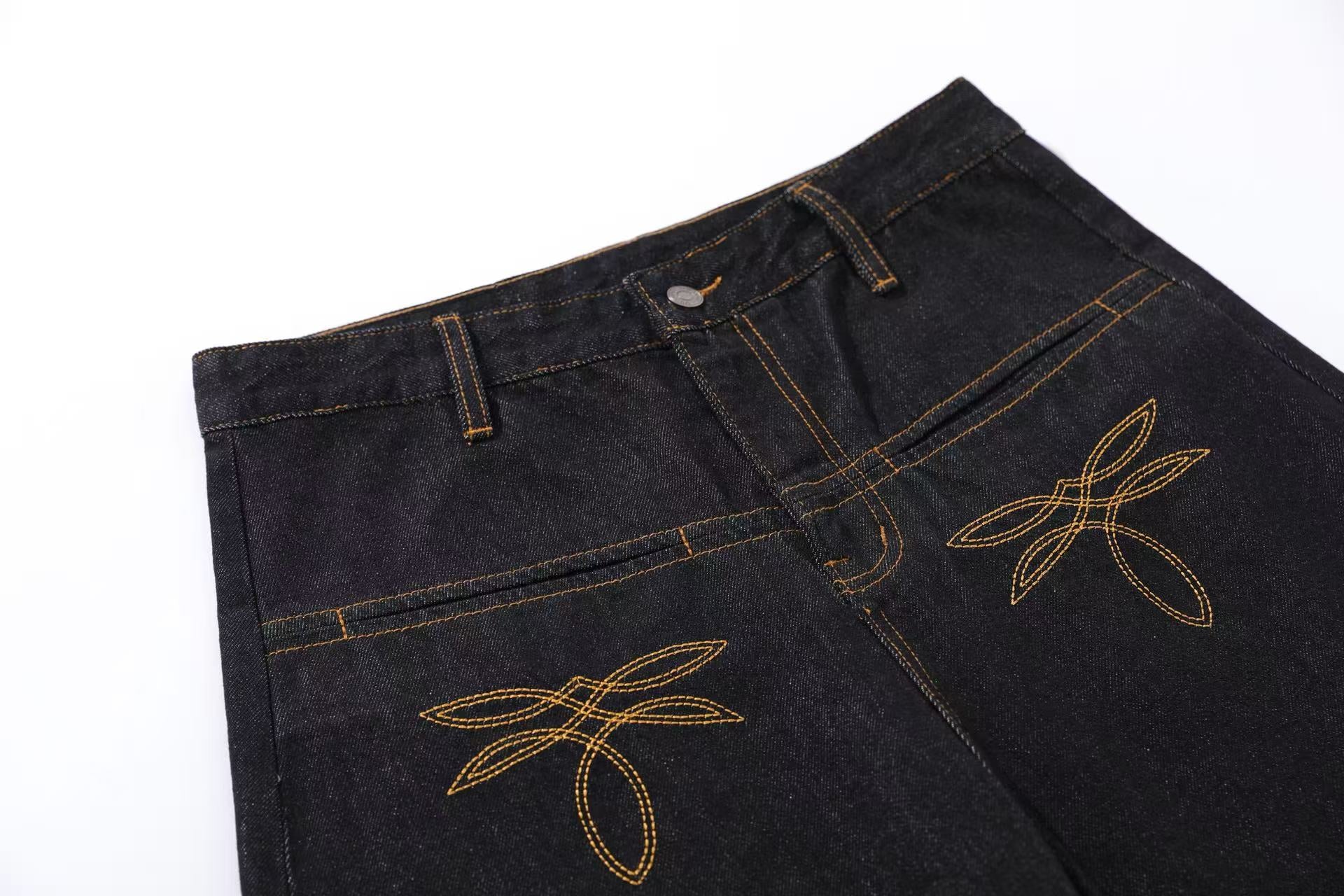 Clean-Fit Print Wide-Leg Jeans