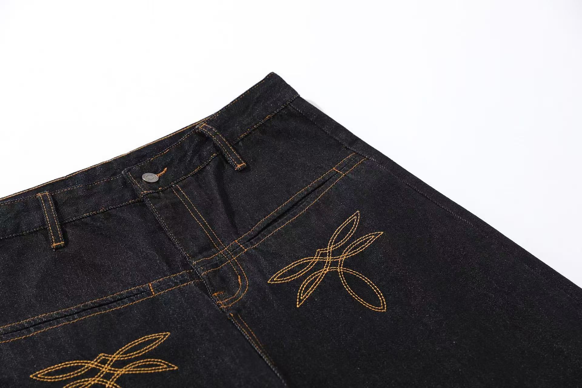 Clean-Fit Print Wide-Leg Jeans