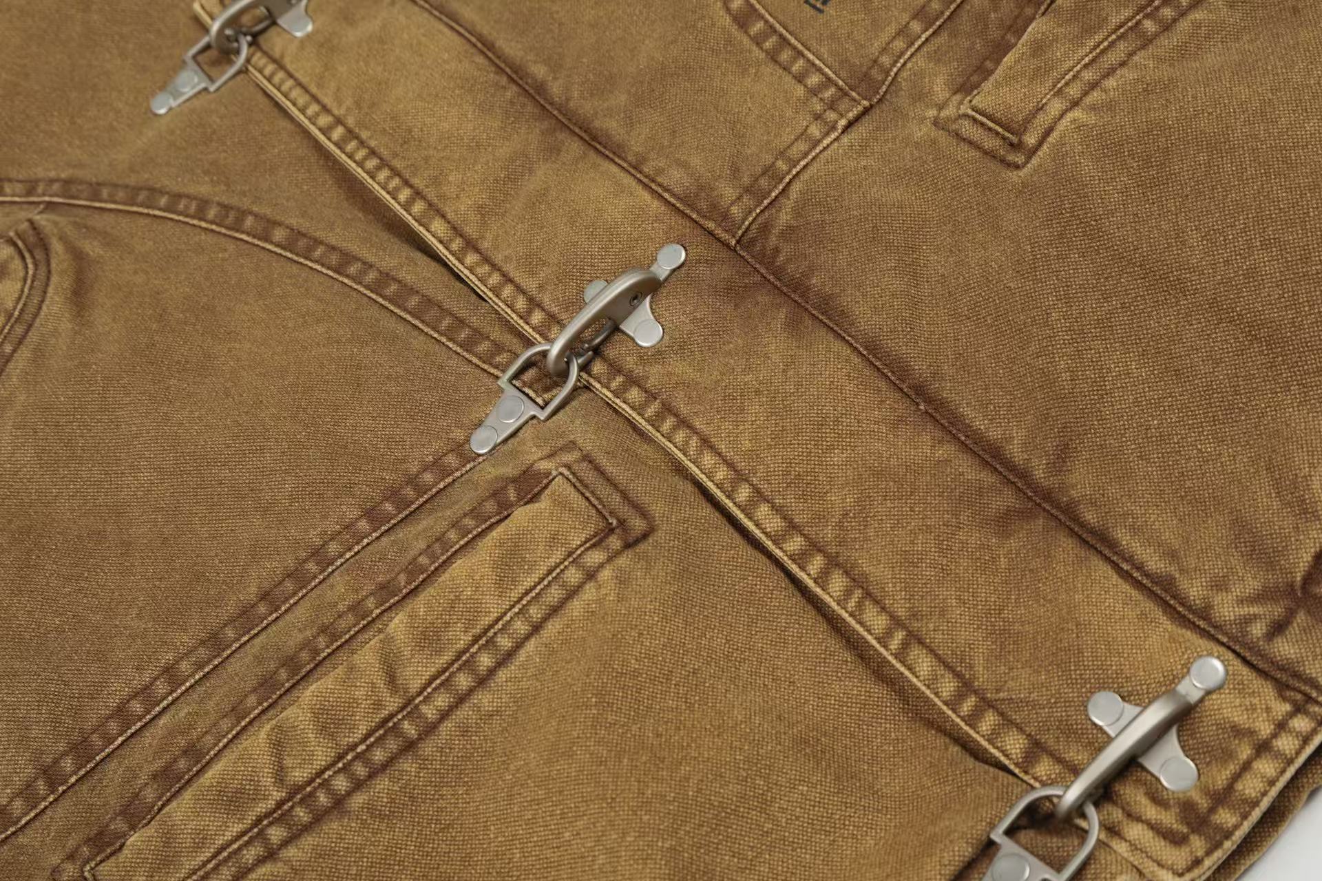 Knight-Print Color-Block Lapel Padded Jacket