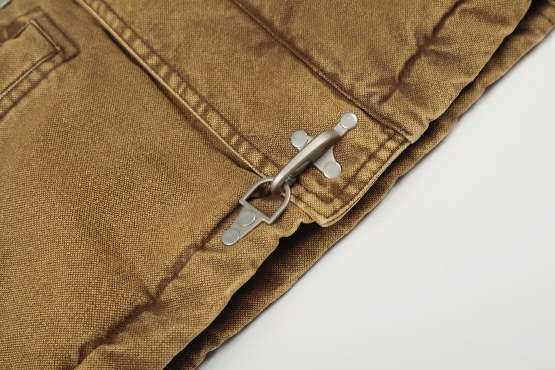 Knight-Print Color-Block Lapel Padded Jacket