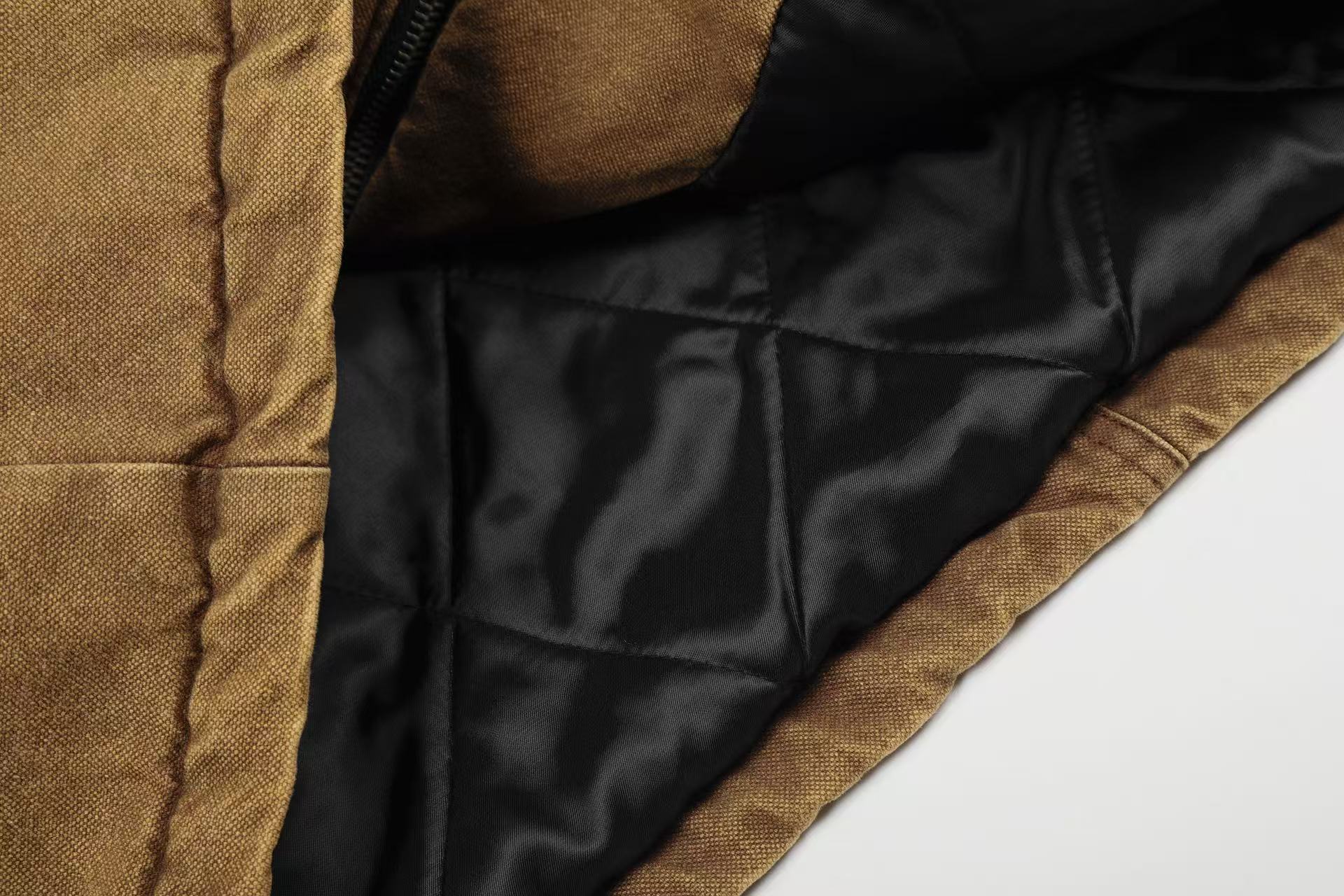 Knight-Print Color-Block Lapel Padded Jacket