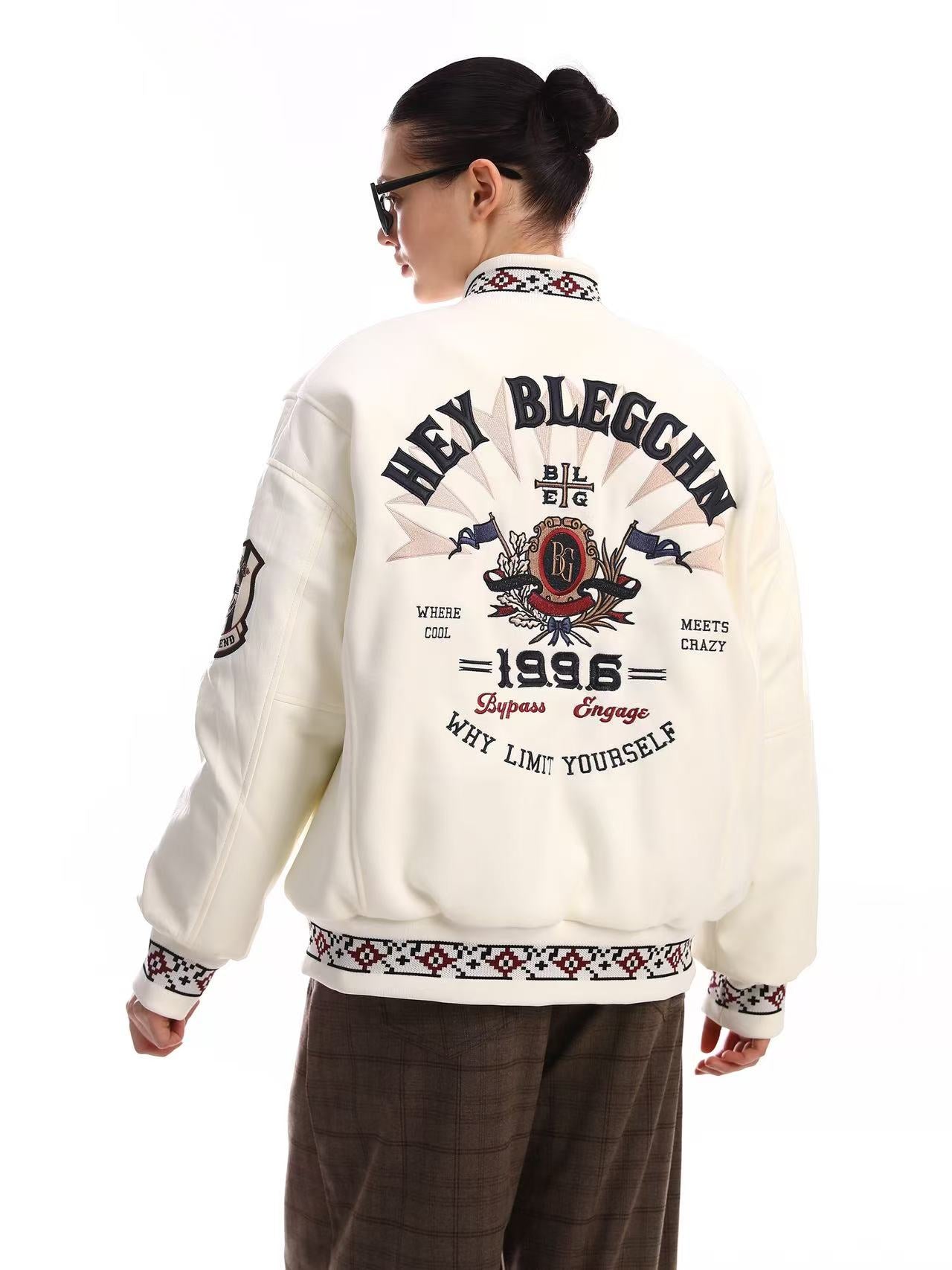 Vintage embroidered baseball jacket