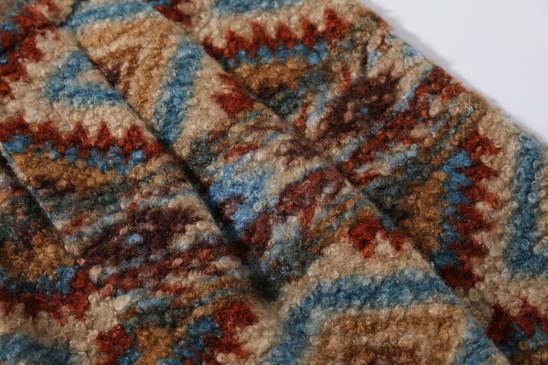 Ethnic-style Fleece-Lined Wide-Leg Pants