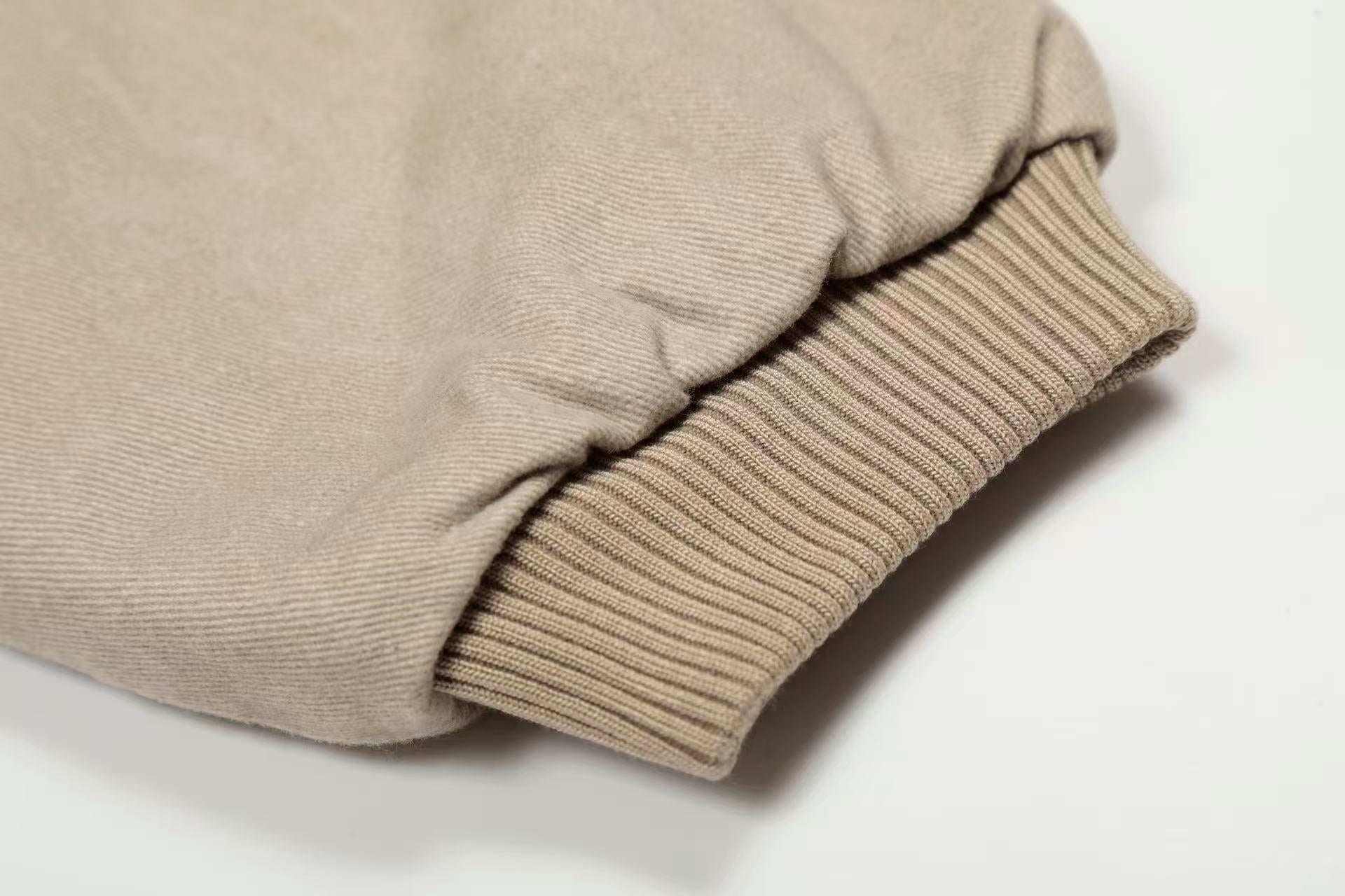 Vintage Stitch Detail Faux-Fur Collar Hooded Jacket