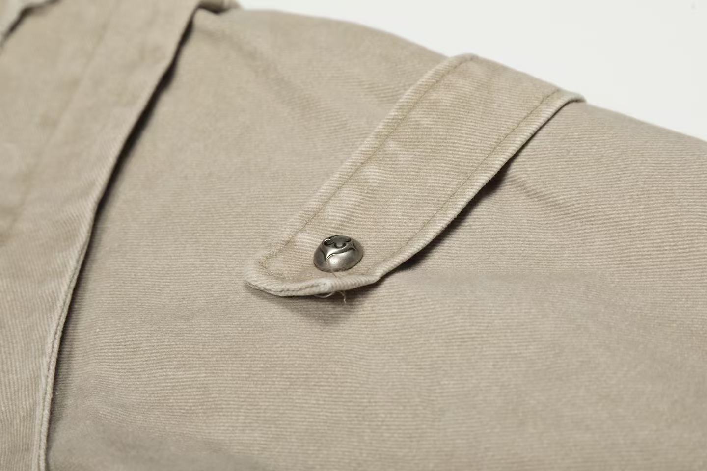 Vintage Stitch Detail Faux-Fur Collar Hooded Jacket