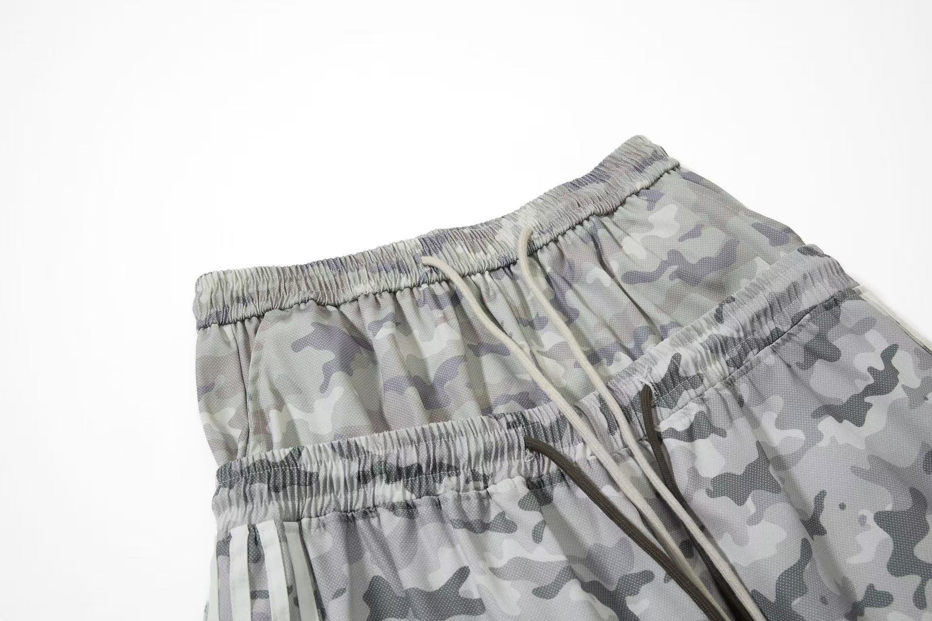 Camo Fleece-LinedFaux-Two Piece Wide-Leg Sweatpants