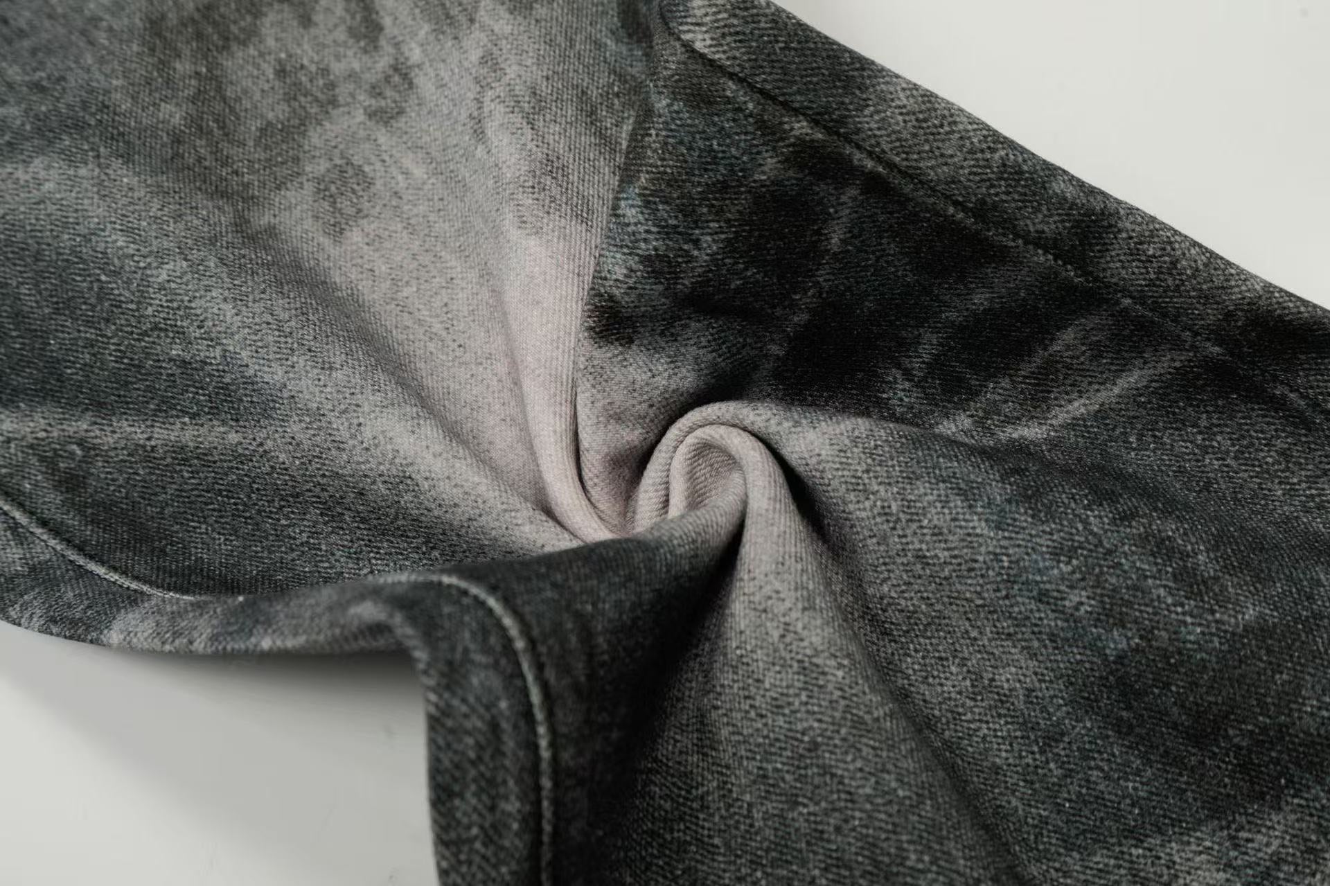 Black Leopard Streetwear Washed Jeans