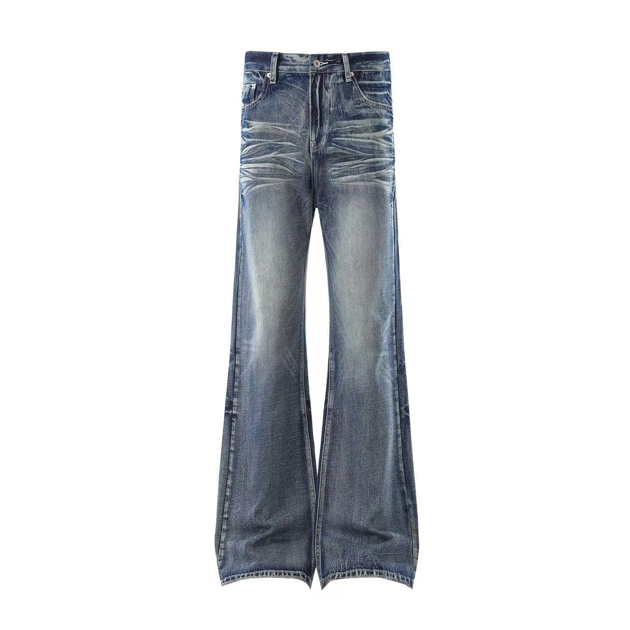 Clean Fit Washed Straight-Leg Jeans