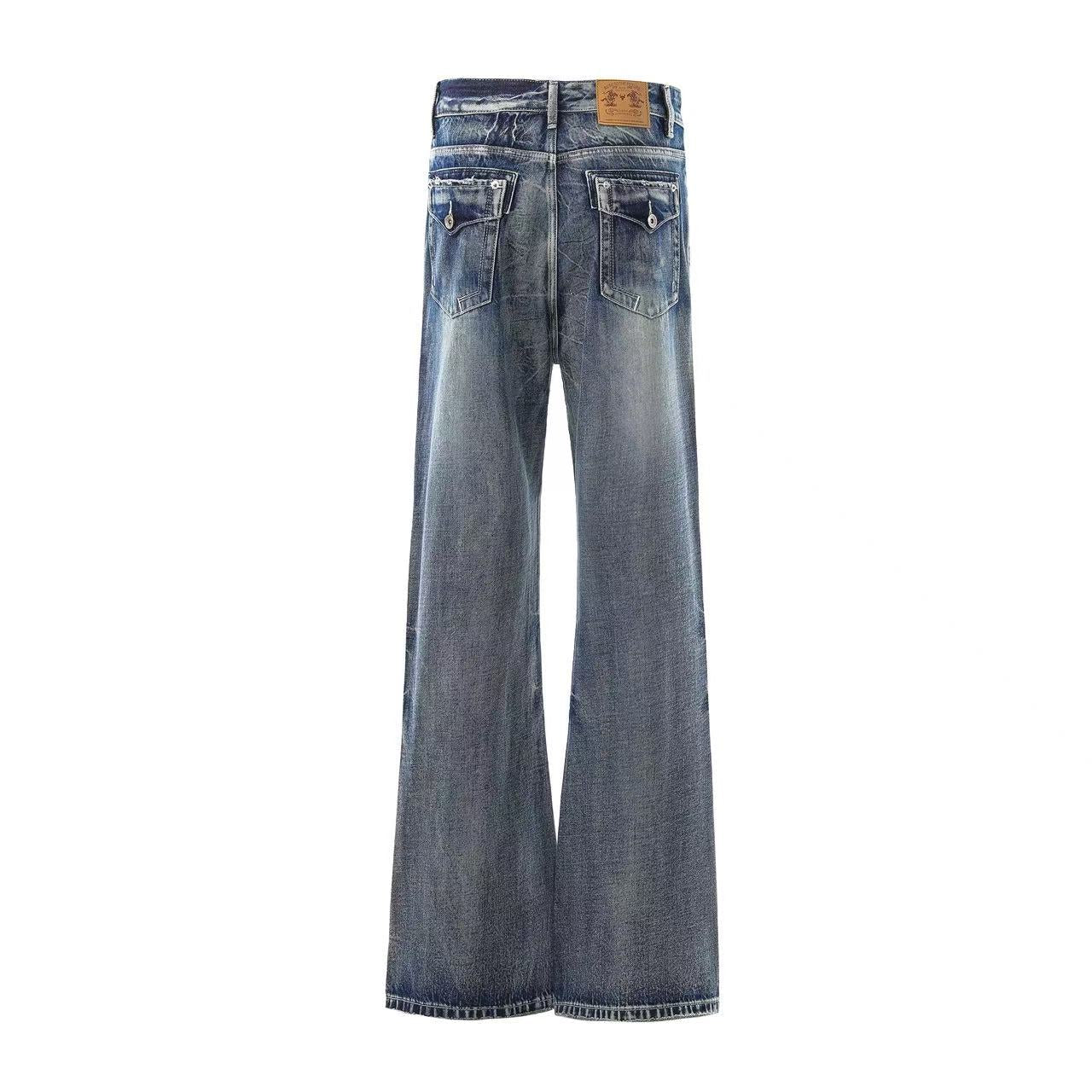 Clean Fit Washed Straight-Leg Jeans
