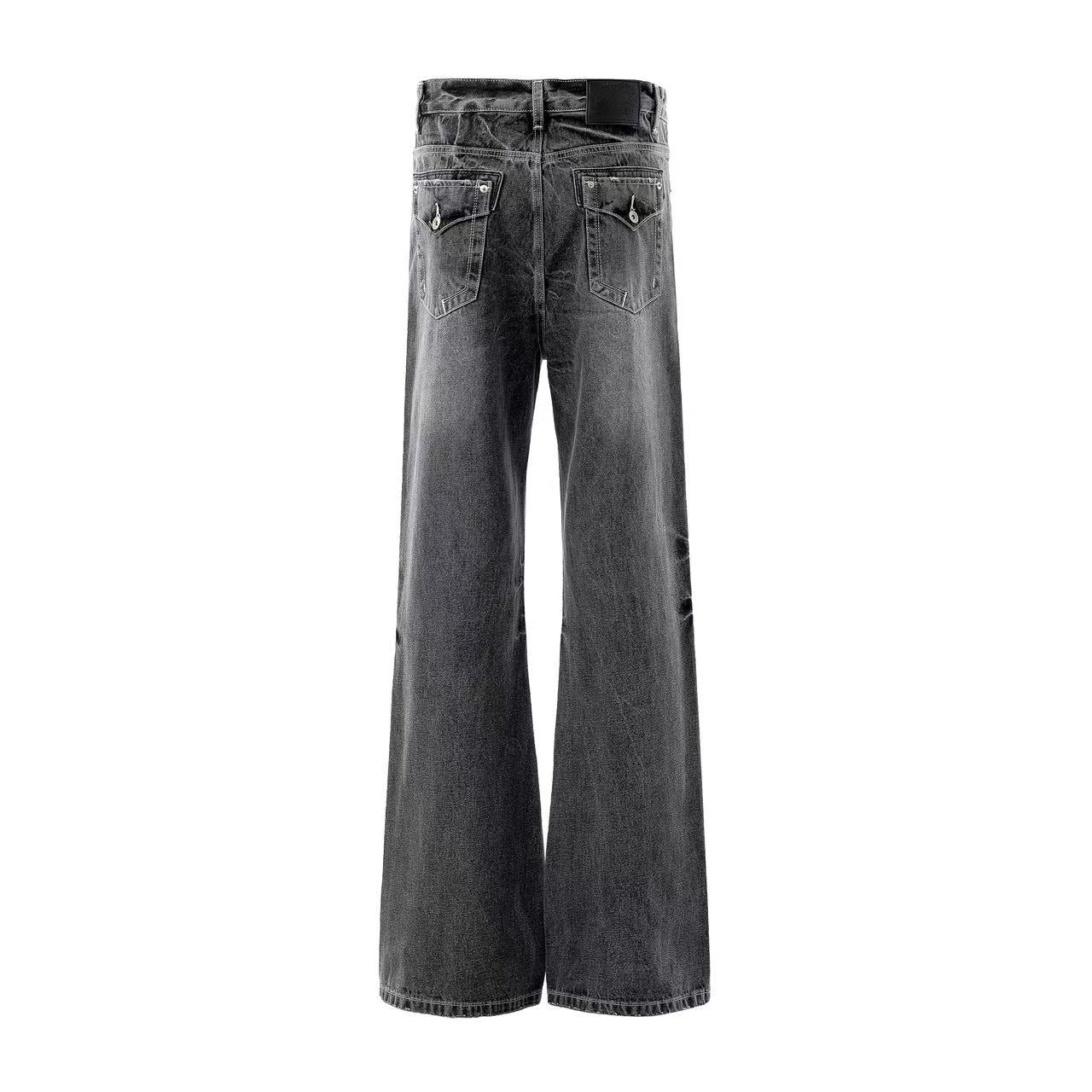Clean Fit Washed Straight-Leg Jeans