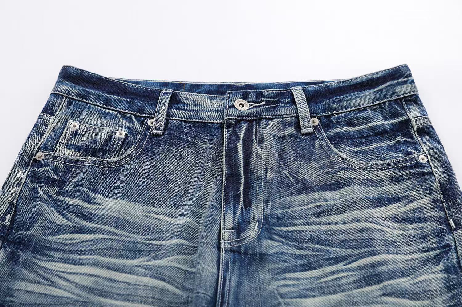 Clean Fit Washed Straight-Leg Jeans