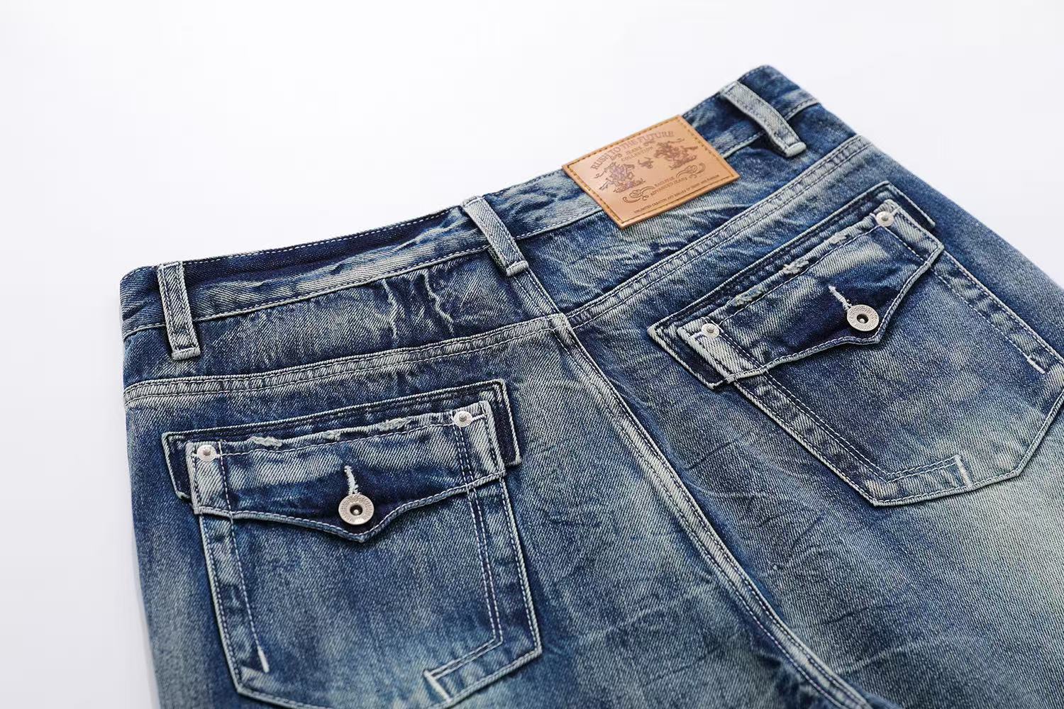 Clean Fit Washed Straight-Leg Jeans