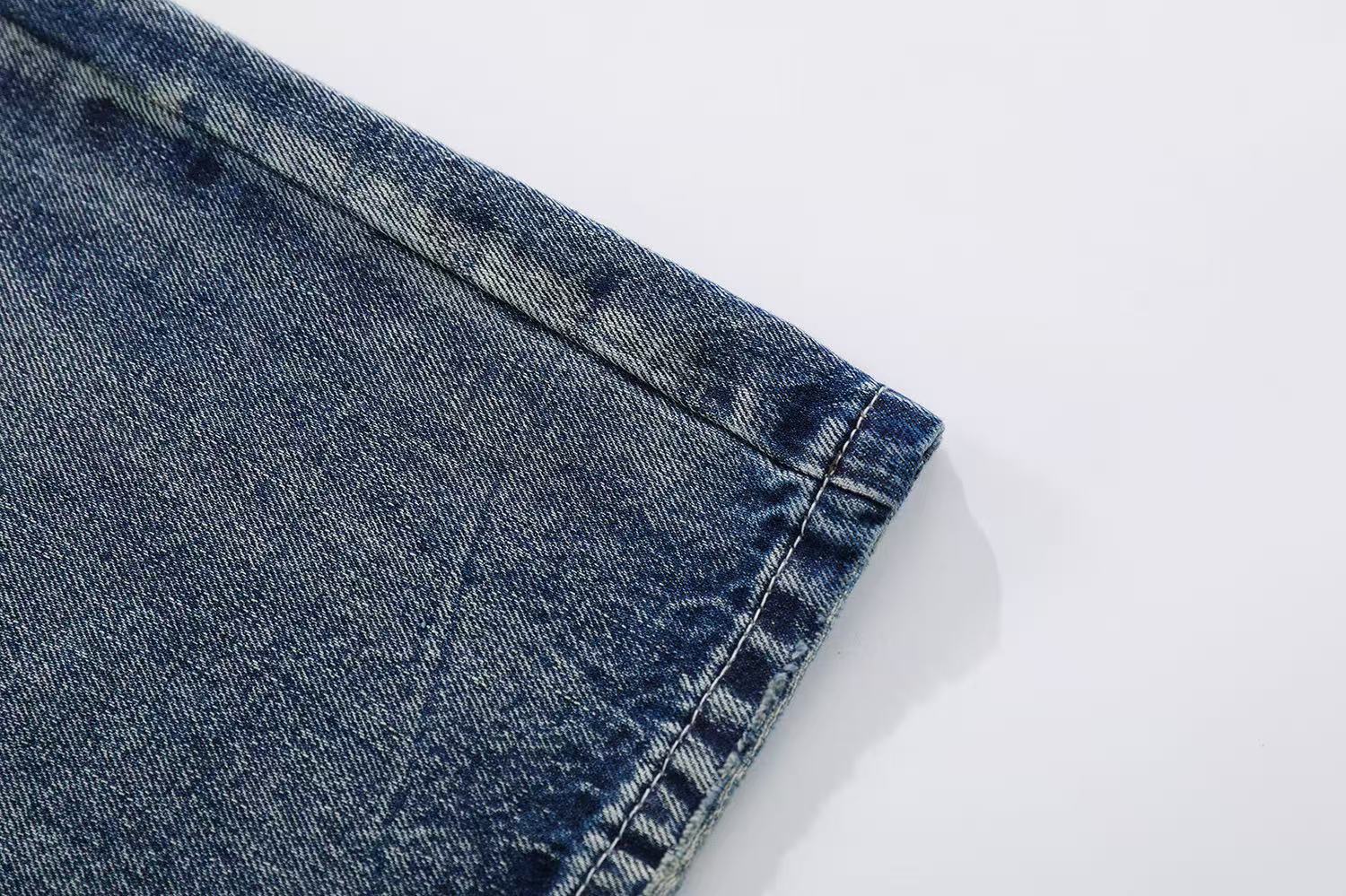 Clean Fit Washed Straight-Leg Jeans