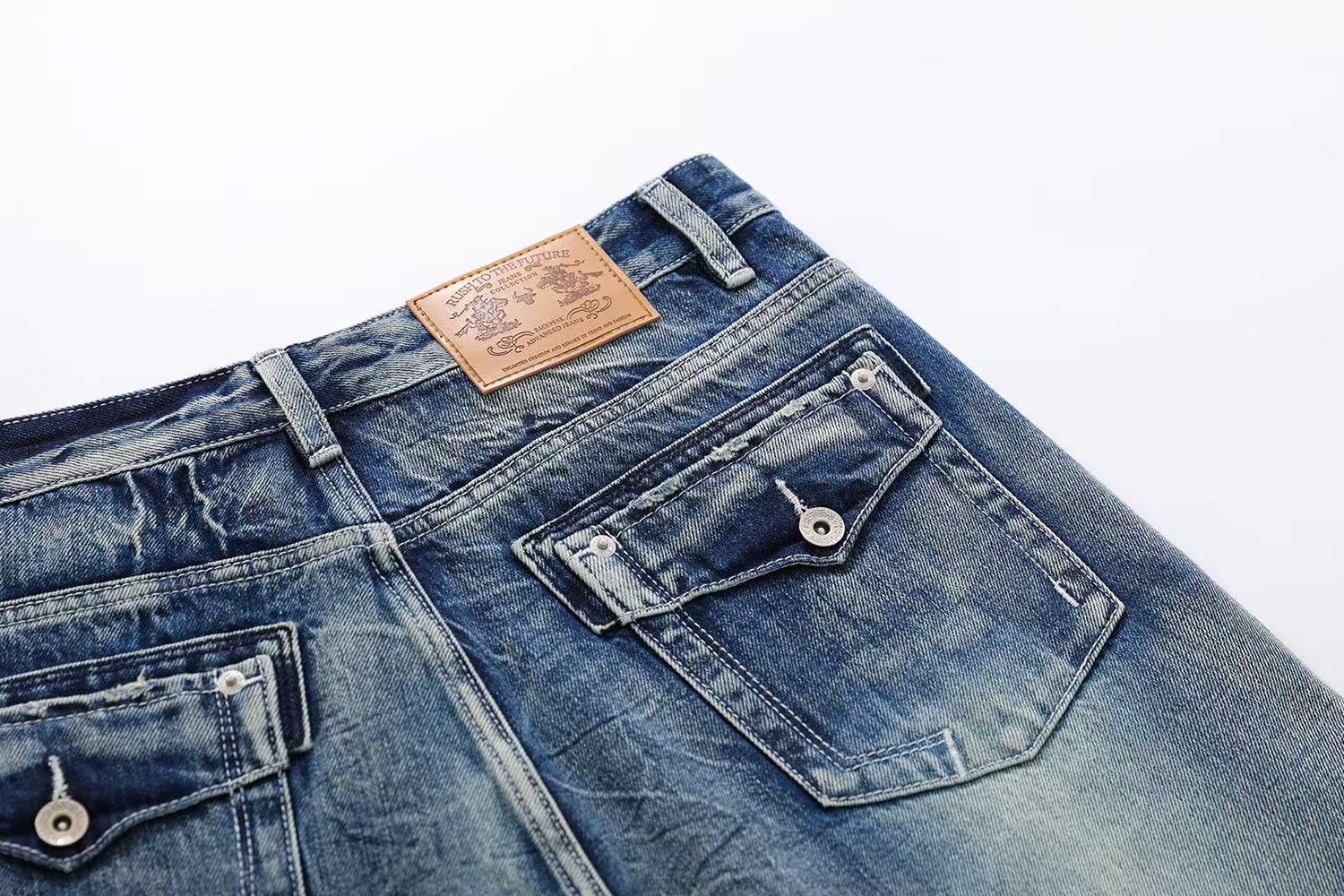Clean Fit Washed Straight-Leg Jeans