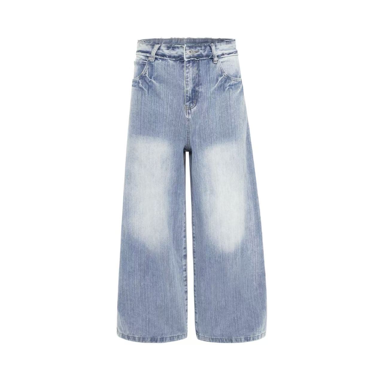 Street Style Washed Wide-Leg Jeans