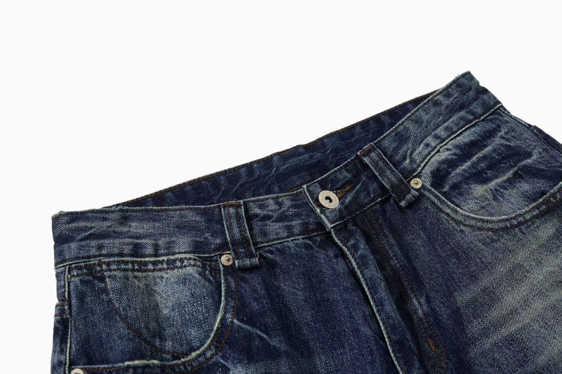 Vintage Paint Splatter Wide-Leg Jeans