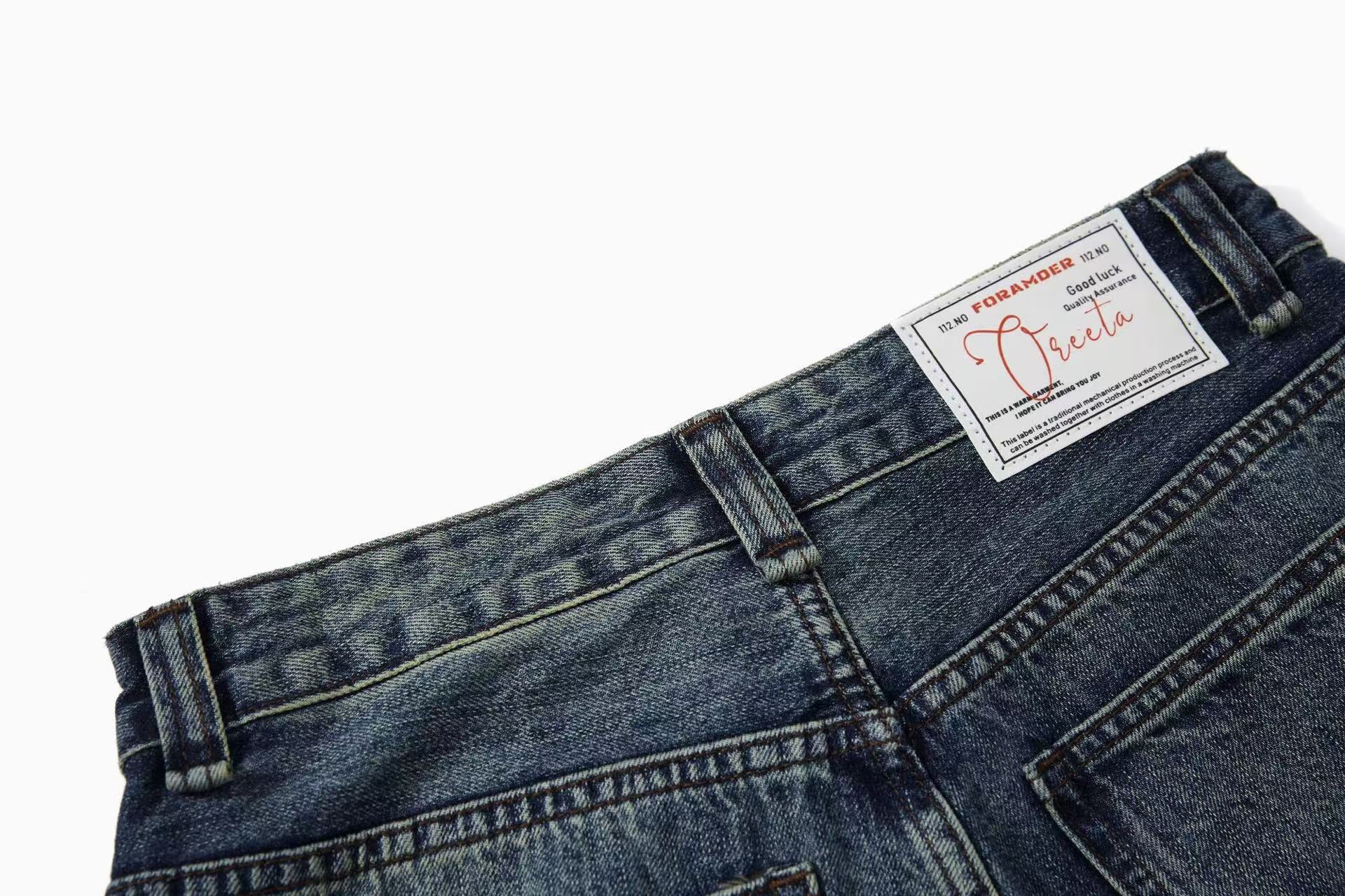 Vintage Paint Splatter Wide-Leg Jeans