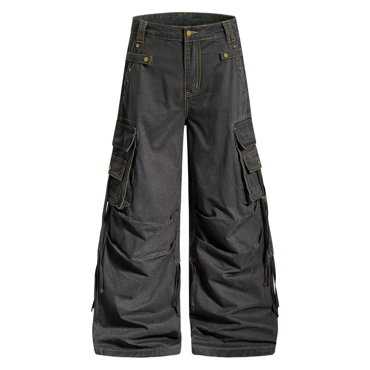 Vintage Techwear Wide-Leg Cargo Pants