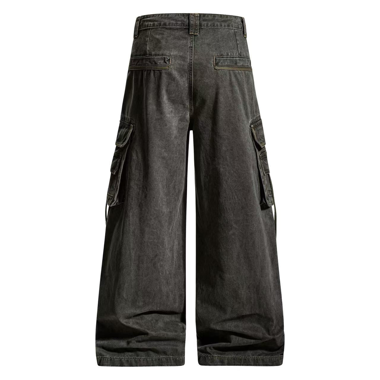 Vintage Techwear Wide-Leg Cargo Pants
