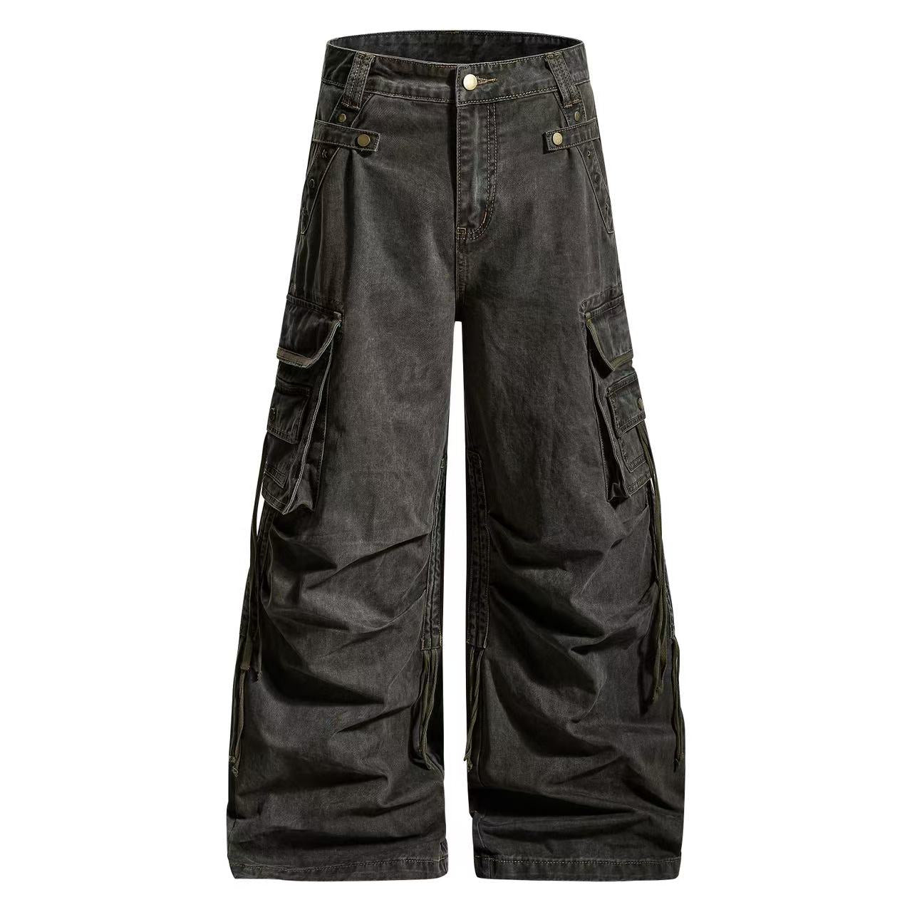 Vintage Techwear Wide-Leg Cargo Pants