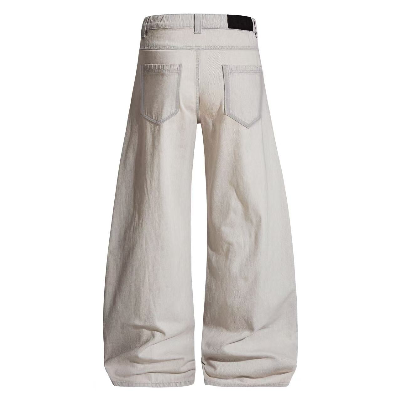 Vintage Multi-Button Wide-Leg Jeans