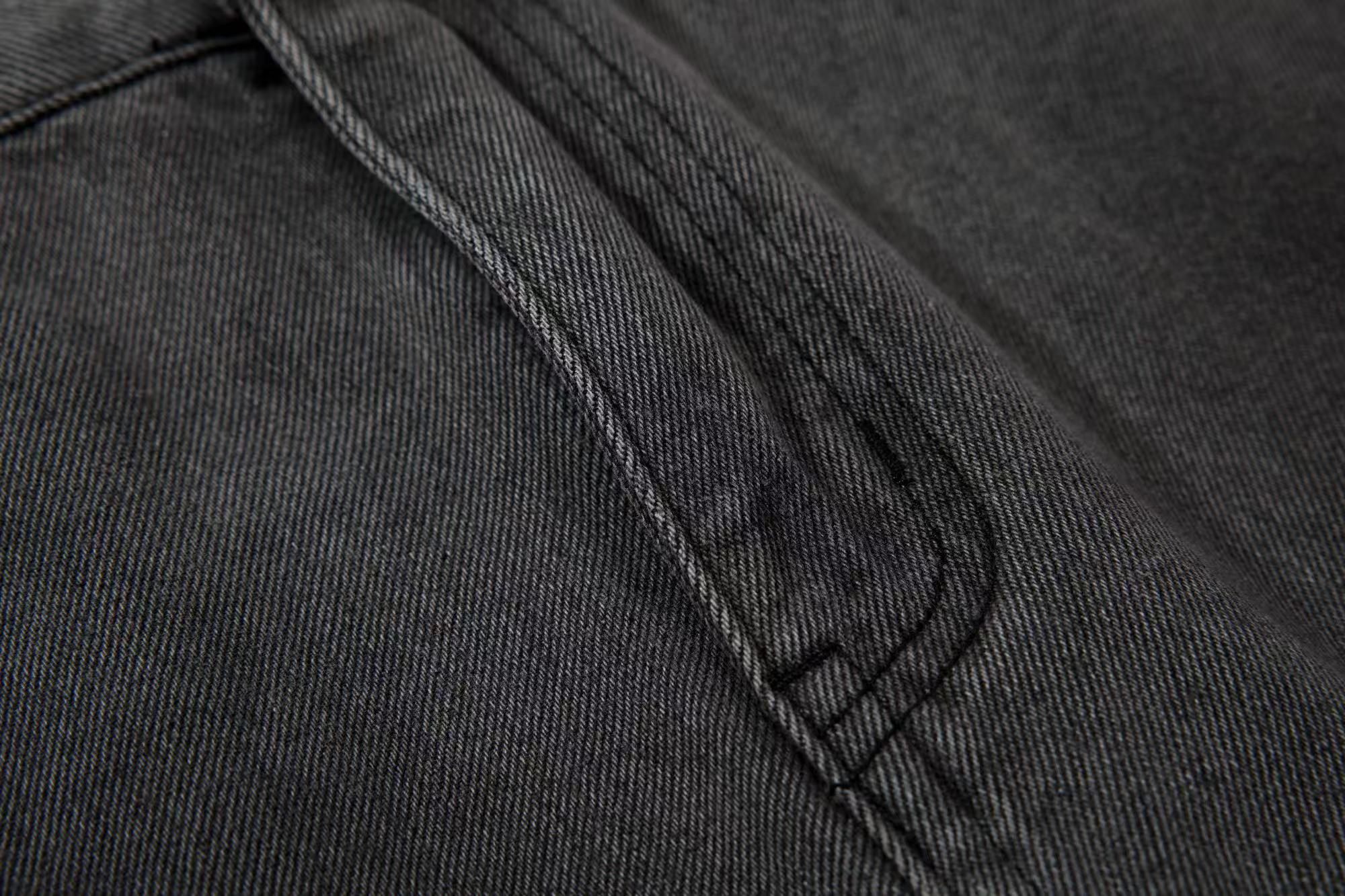 Distressed Stitch Wide-Leg Jeans