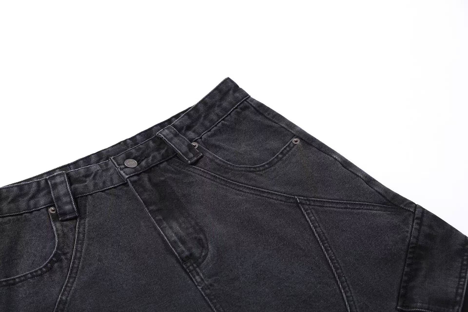 Distressed Wide-Leg Cargo Pants