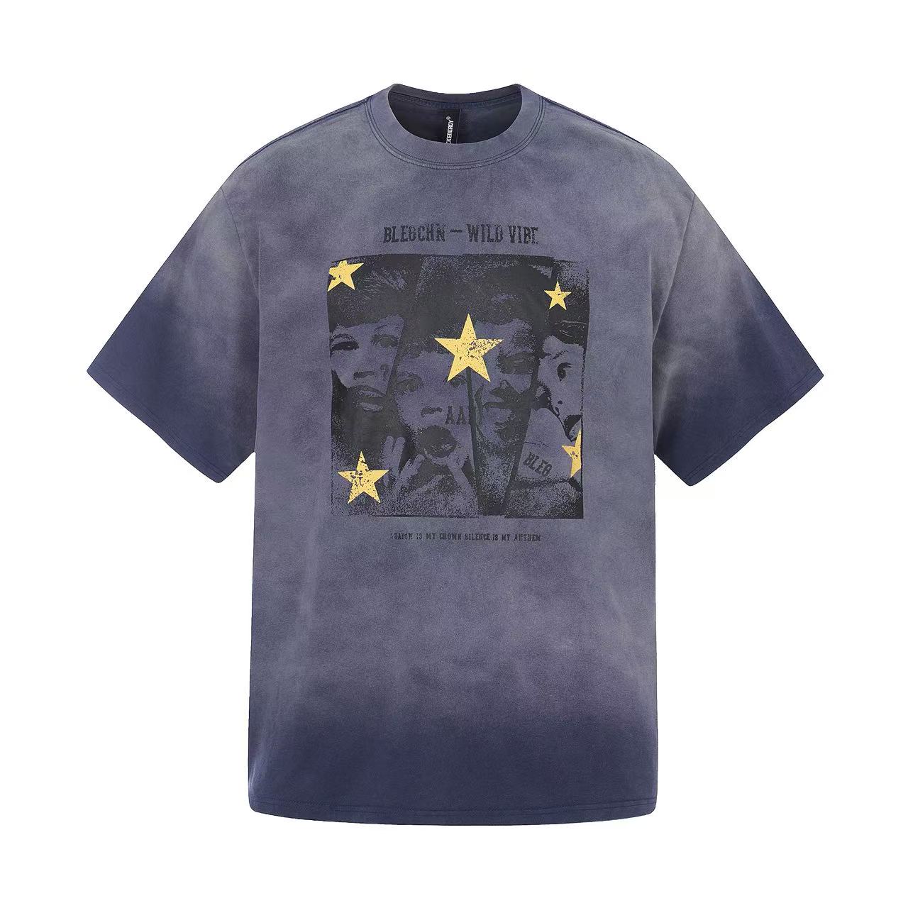 Streetwear Tie-dye Print Short Sleeve