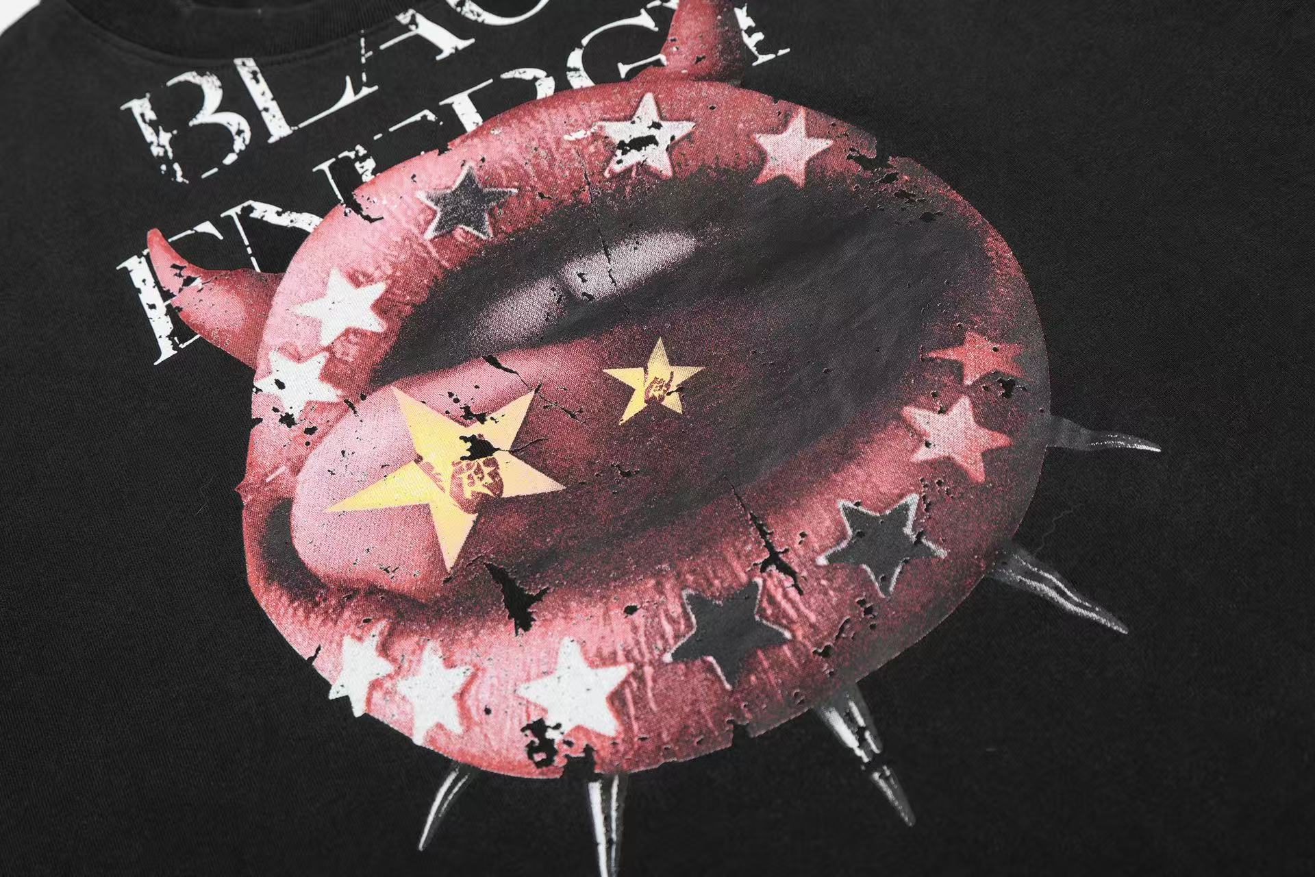 Streetwear Sexy Tongue Print Short Sleeve
