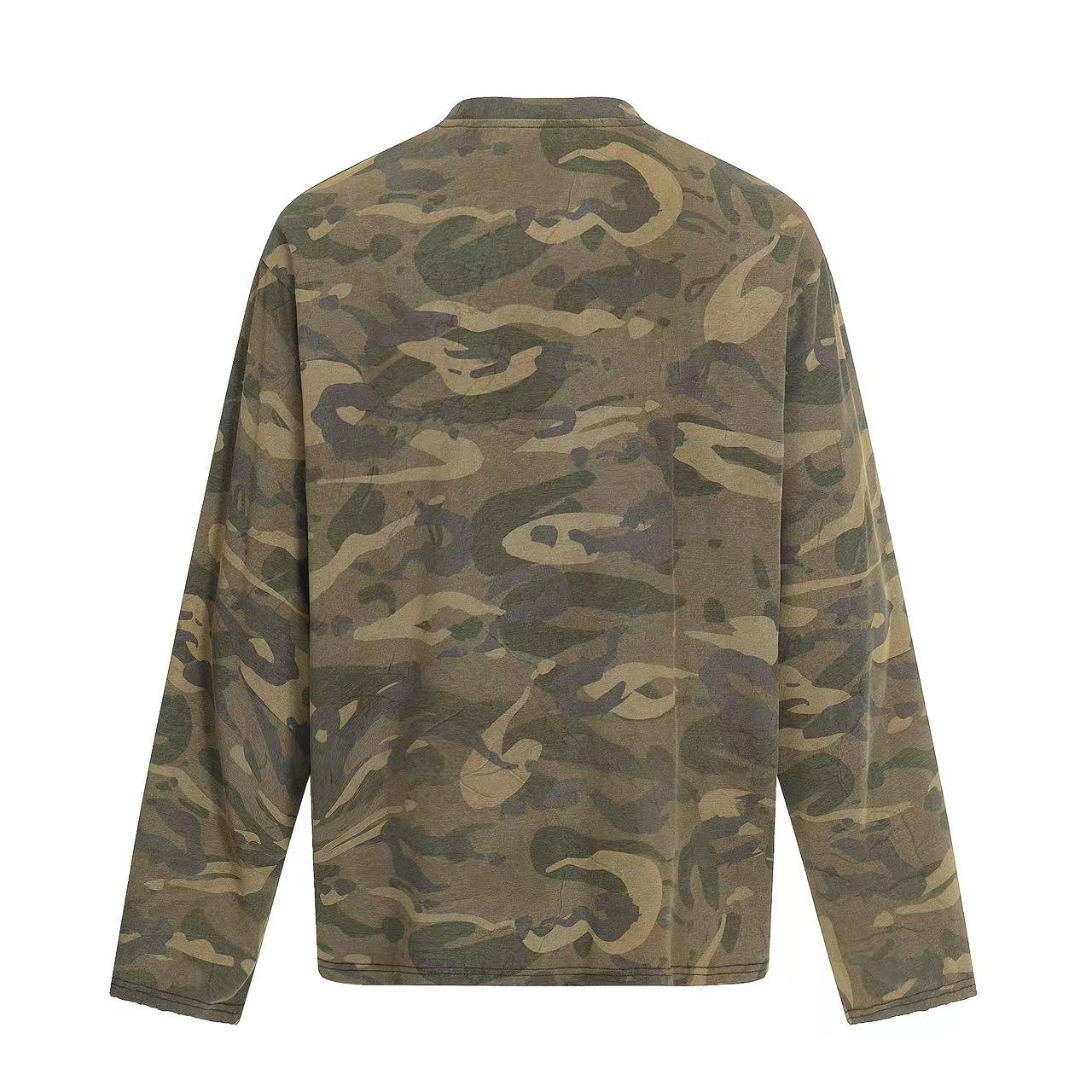 Streetwear Camo Number Print Long Sleeve