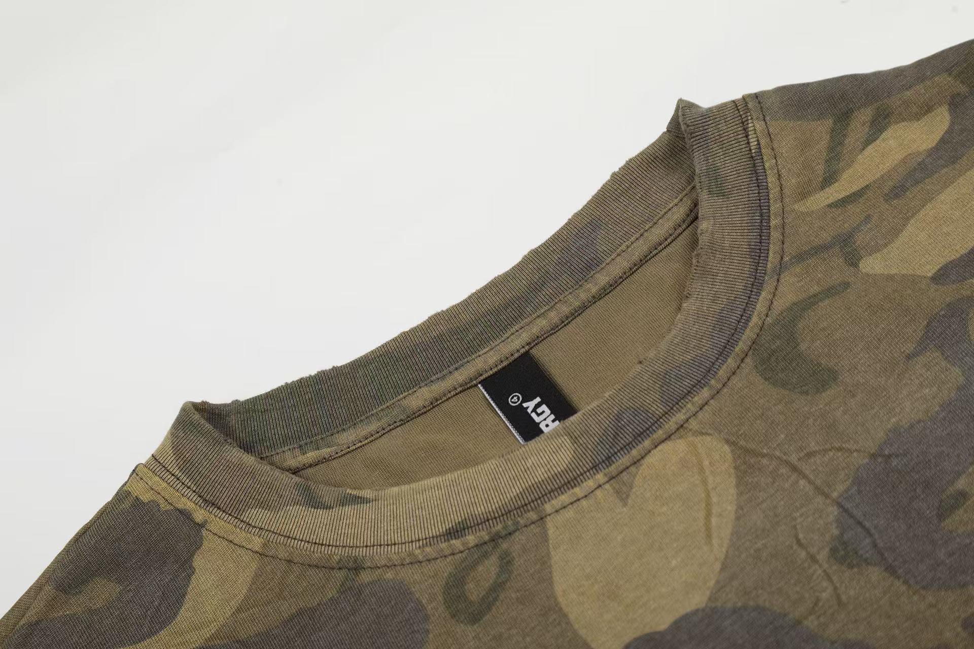 Streetwear Camo Number Print Long Sleeve