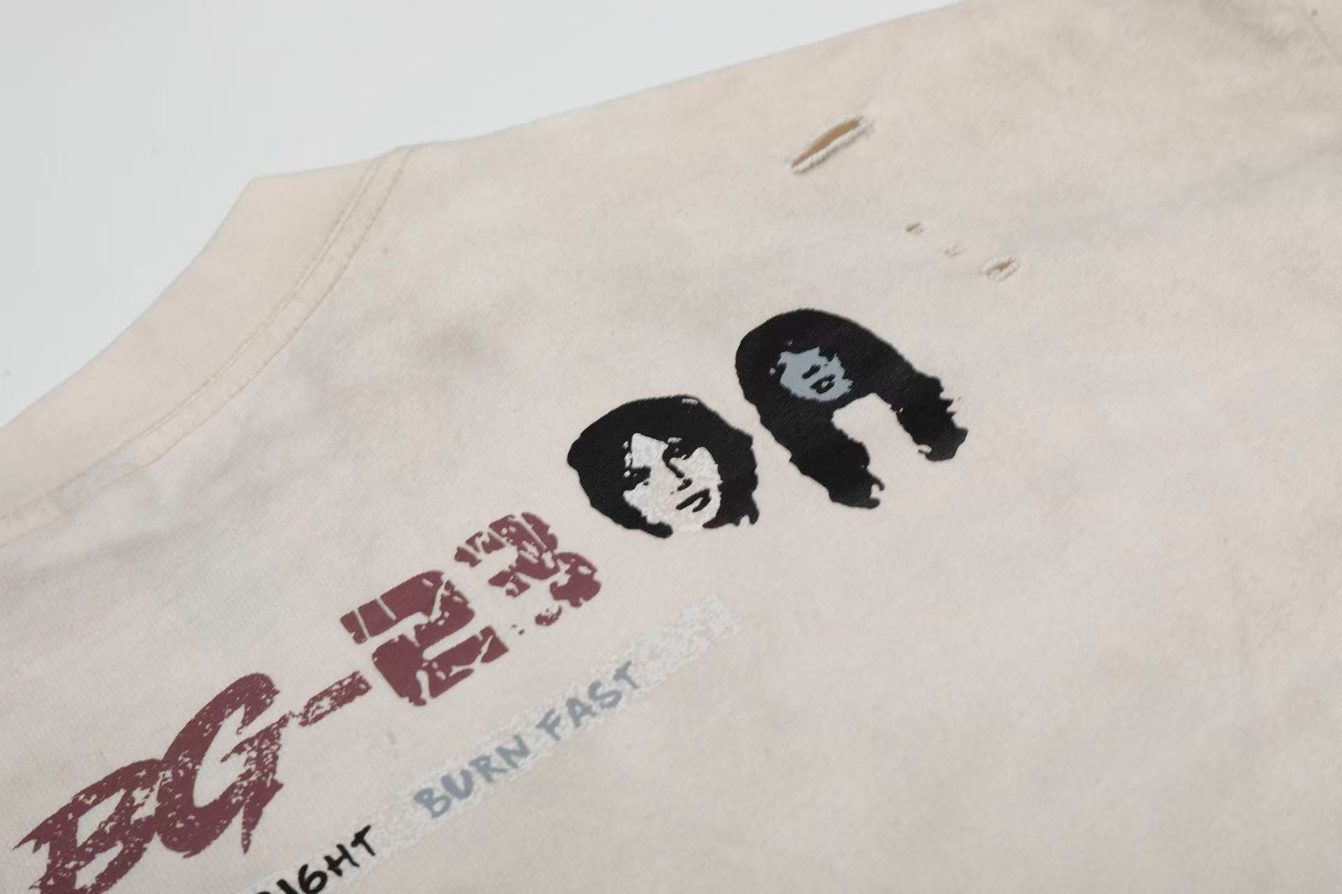 Streetwear Punk Print Short Sleeve