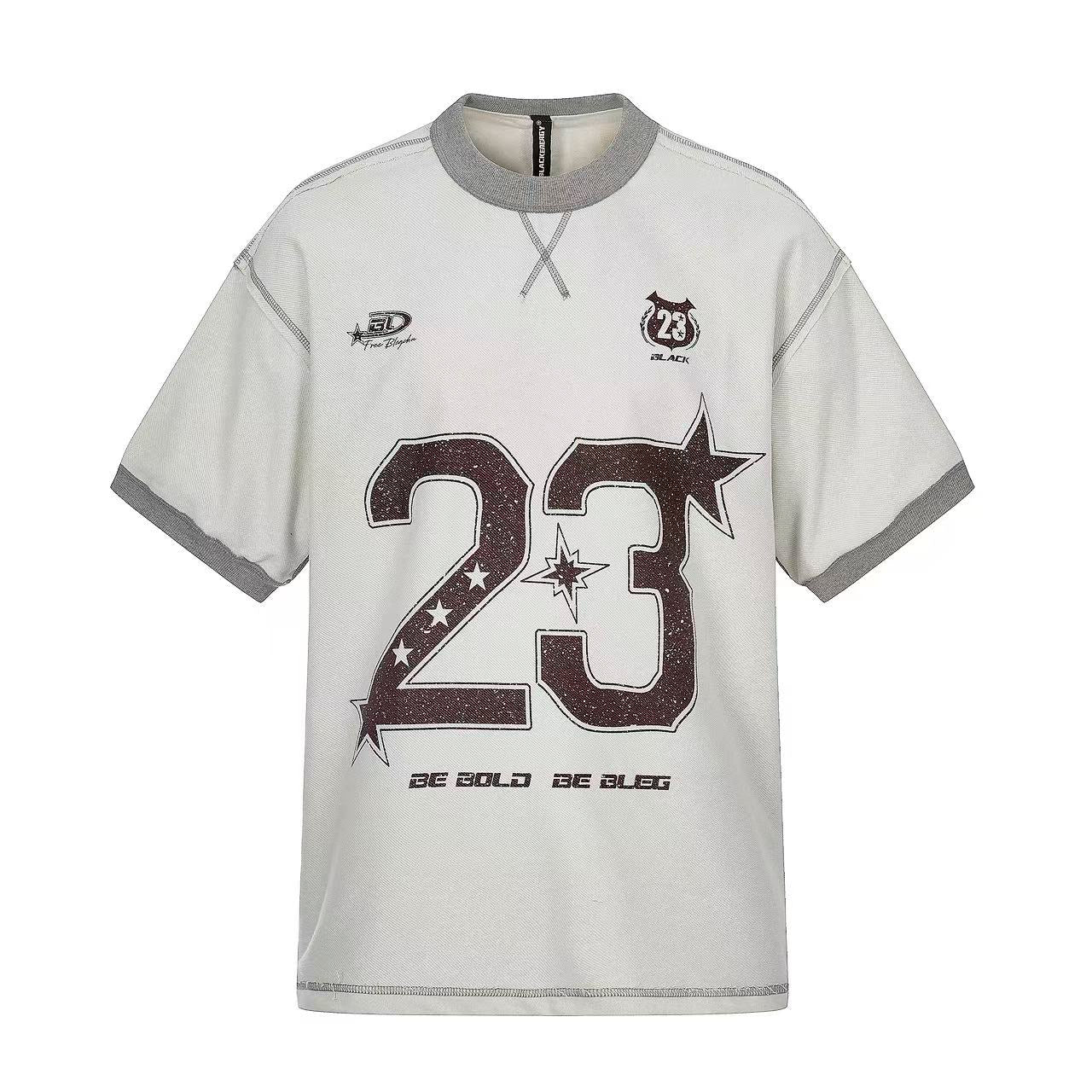 Streetwear Number Print Short Sleeve