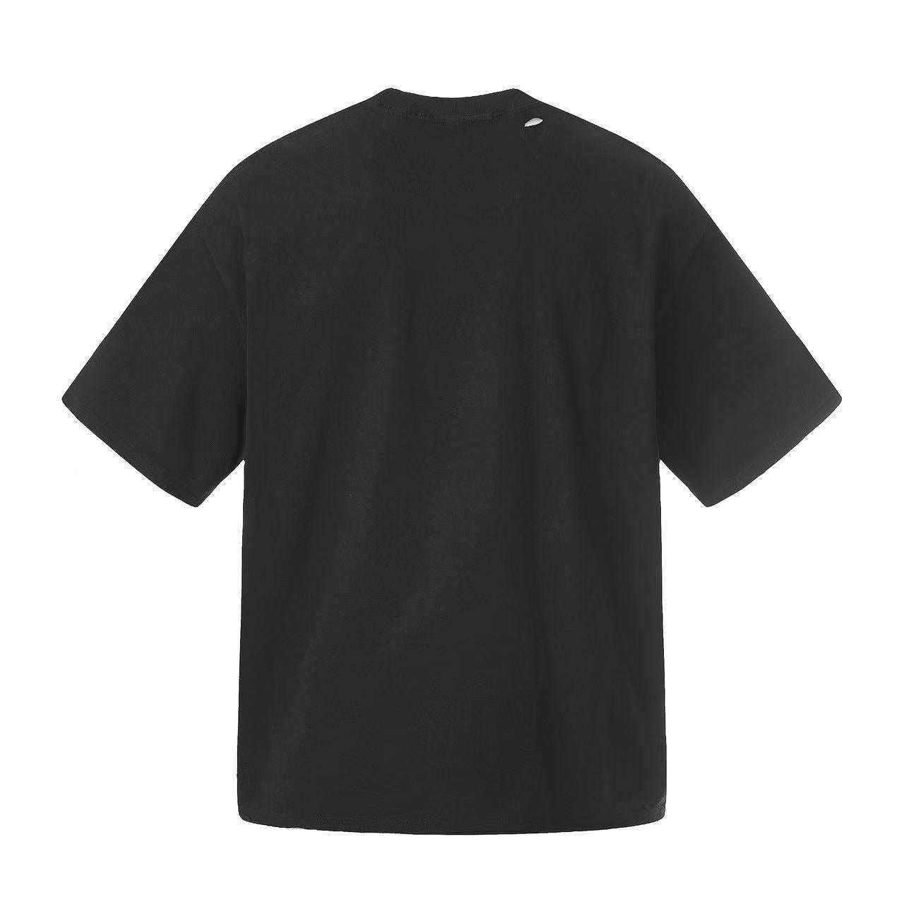 Streetwear Distressed Face Print Short Sleeve