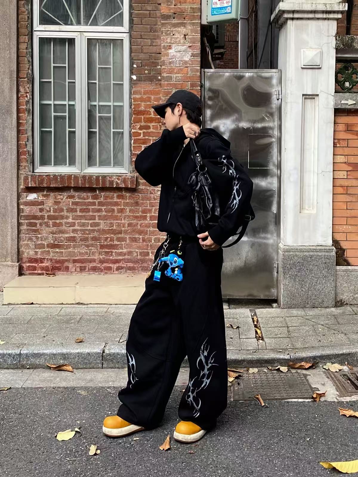 Streetwear Zip-Up Hoodie and Jogger Pants Set