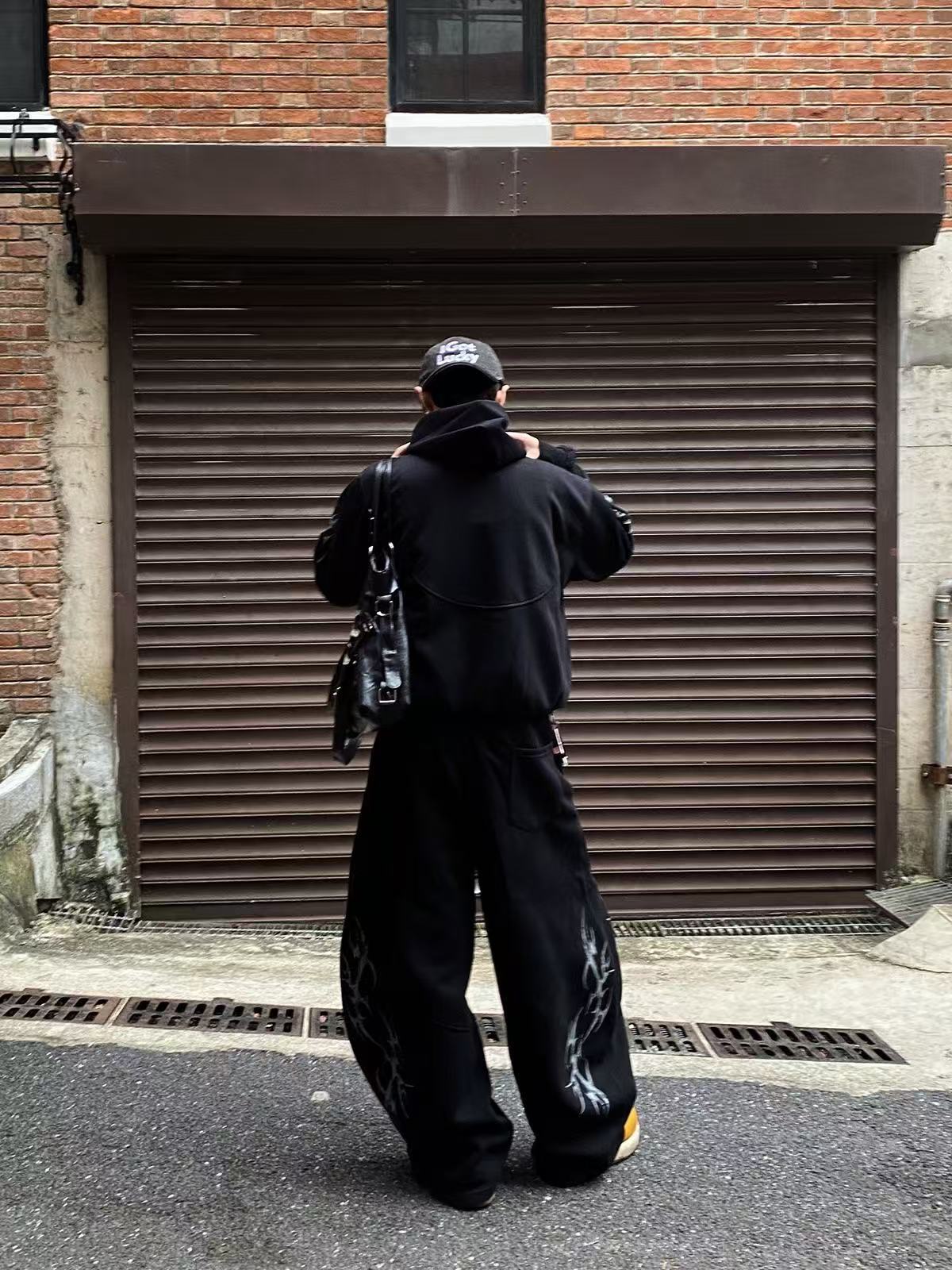 Streetwear Zip-Up Hoodie and Jogger Pants Set