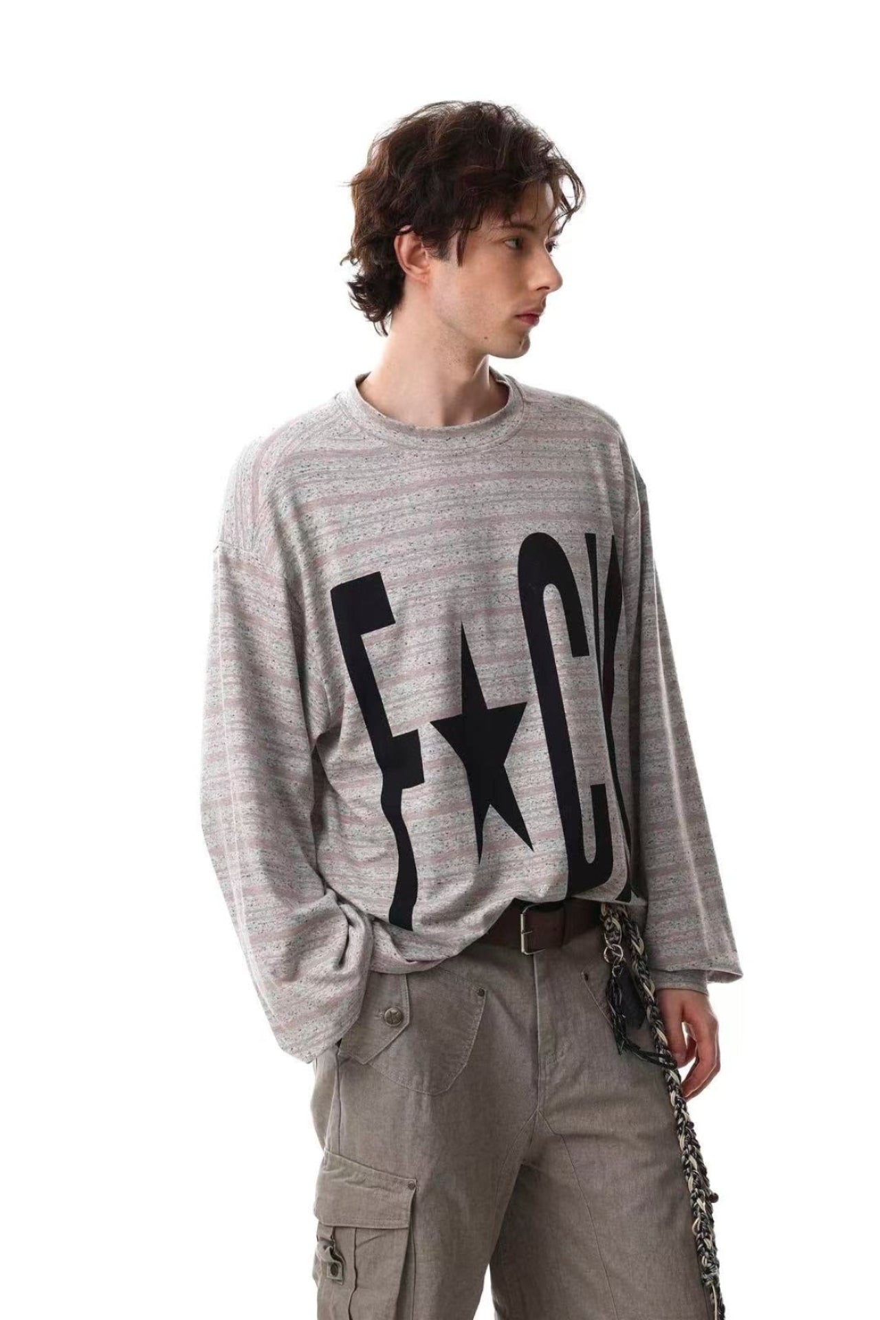 Streetwear F**k Print Long Sleeve