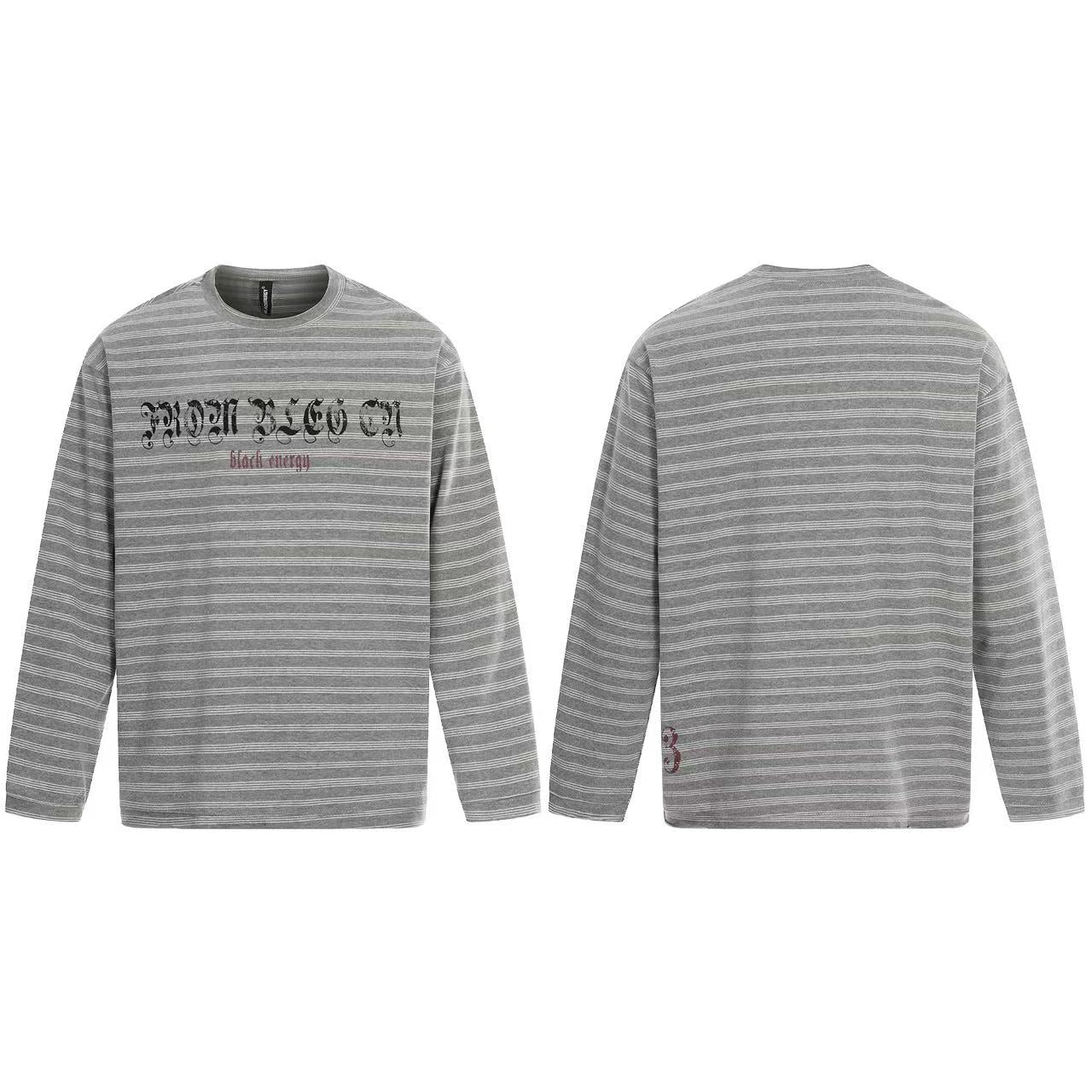 Streetwear Striped Print Long Sleeve